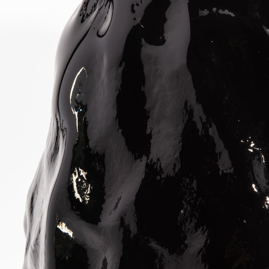 Murano Modern Sculptural Vase in Onyx Black