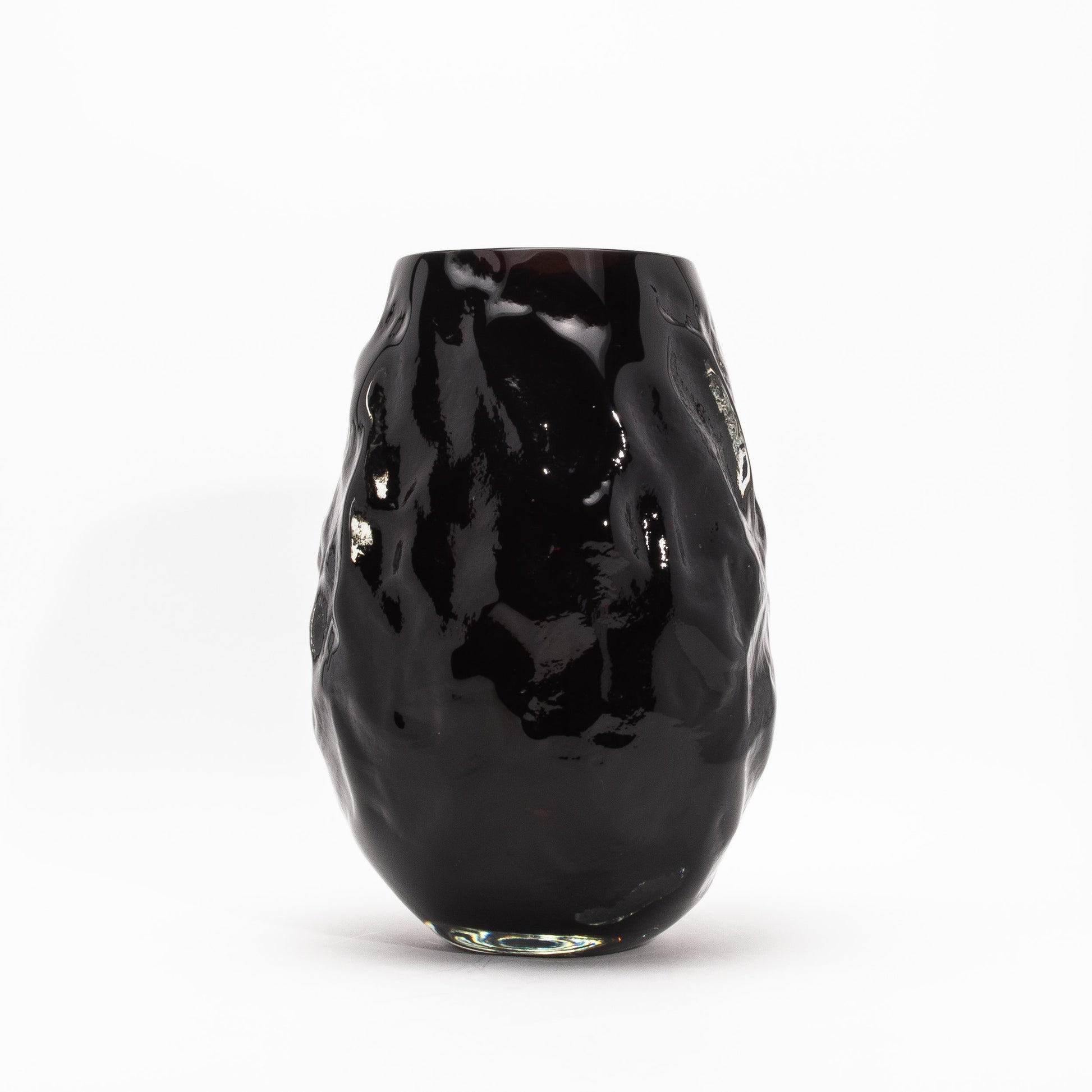 Murano Modern Sculptural Vase in Onyx Black