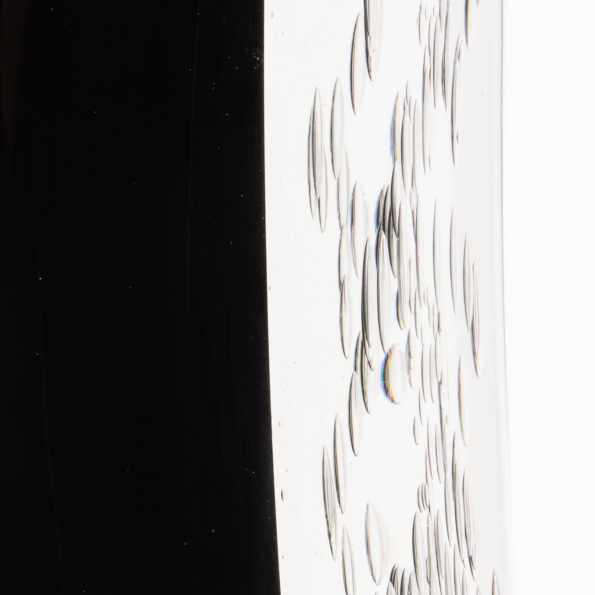 Murano Modern Fluid Vase in Onyx Black with Bubbles