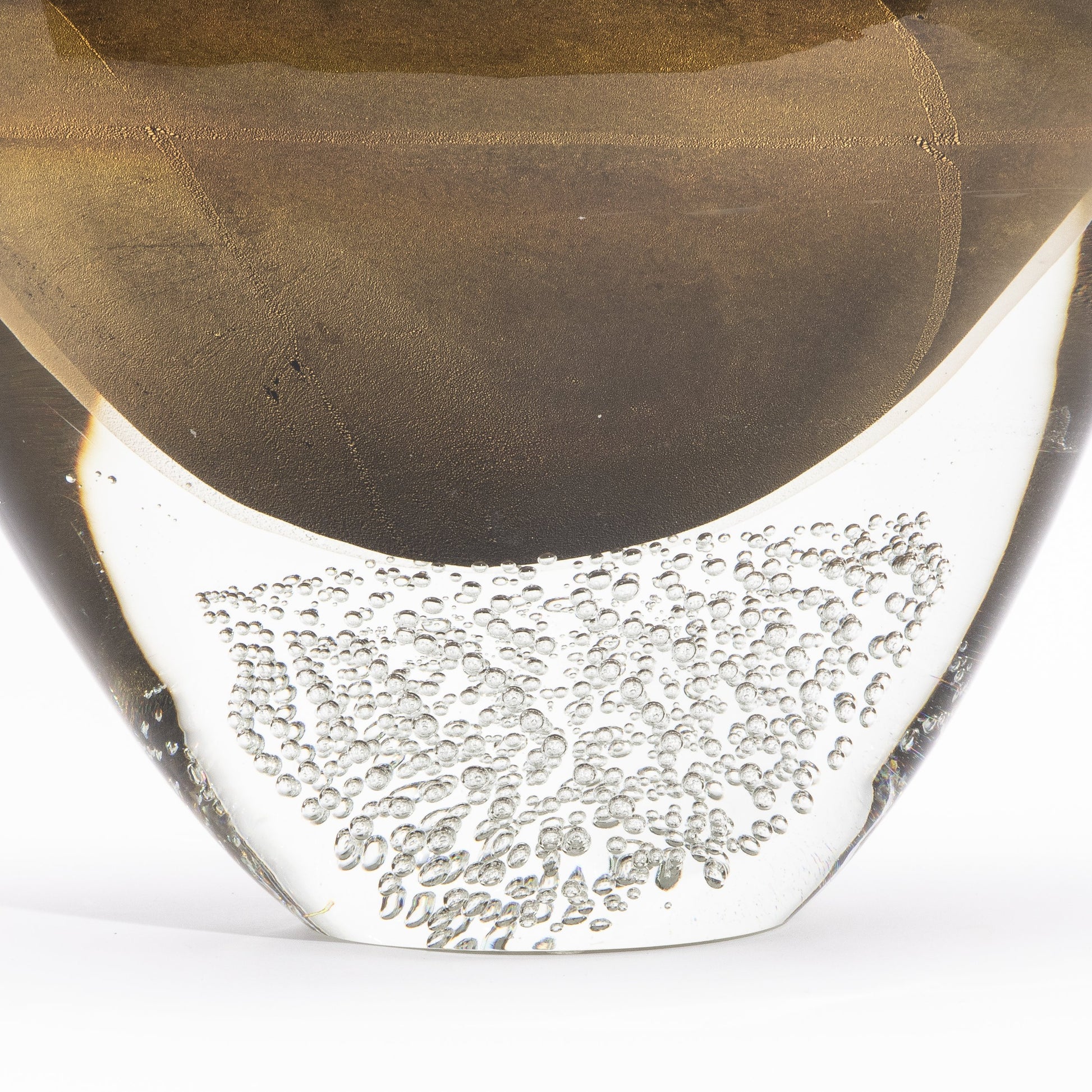 Murano Vase in Black / Clear with 24-karat Gold Flecks and Bubbles