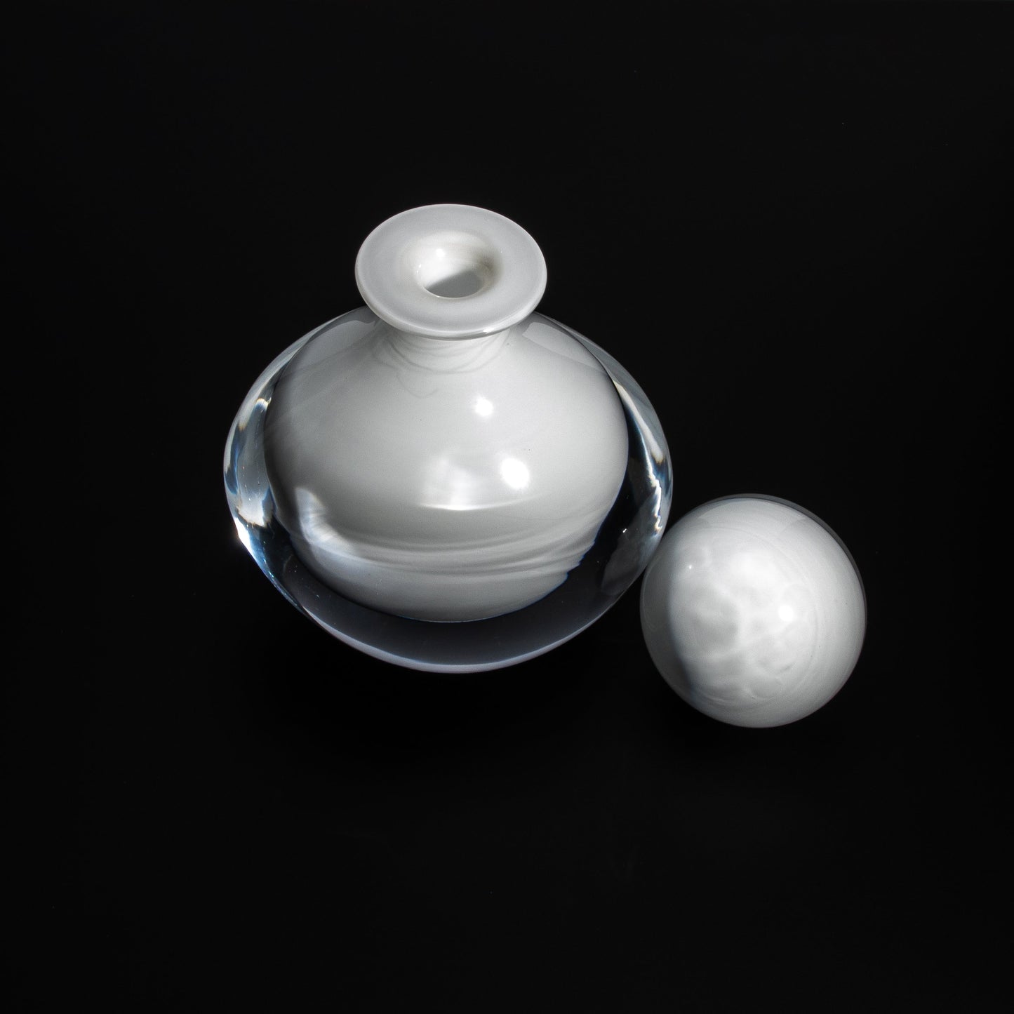 Murano Bottle Crystal White L