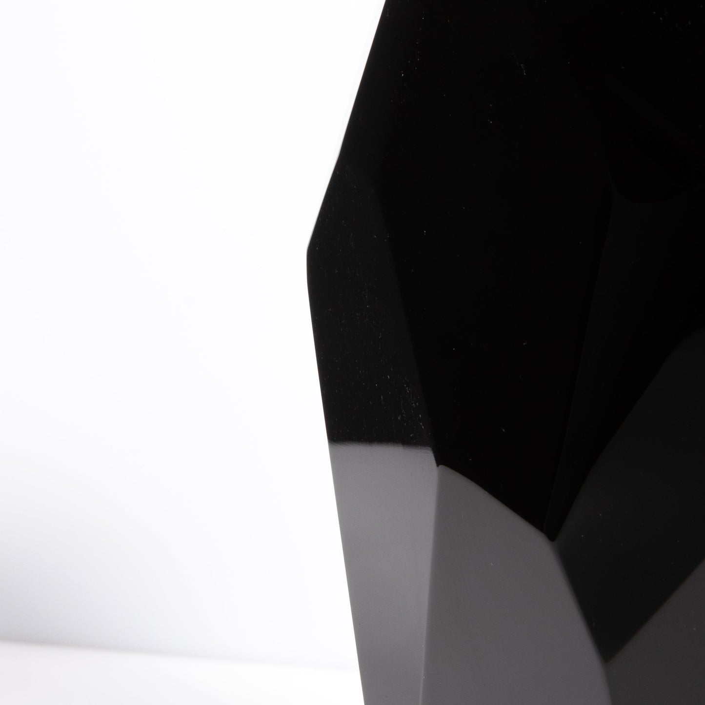 Set of 3 Murano Faceted Vases in Onyx Black