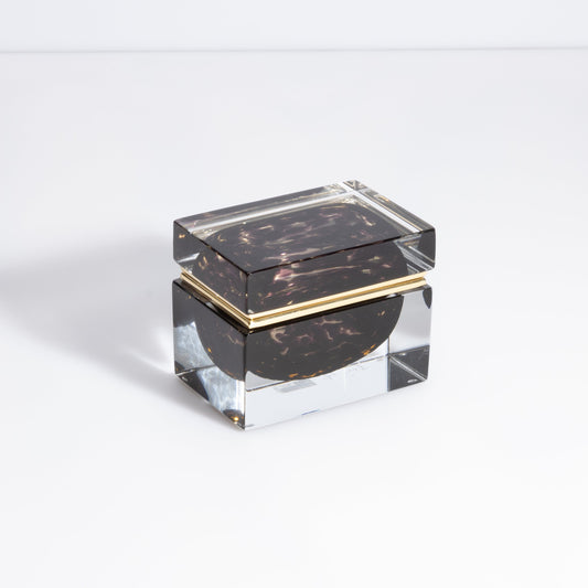 Murano Box with Brass Fittings in Leopard