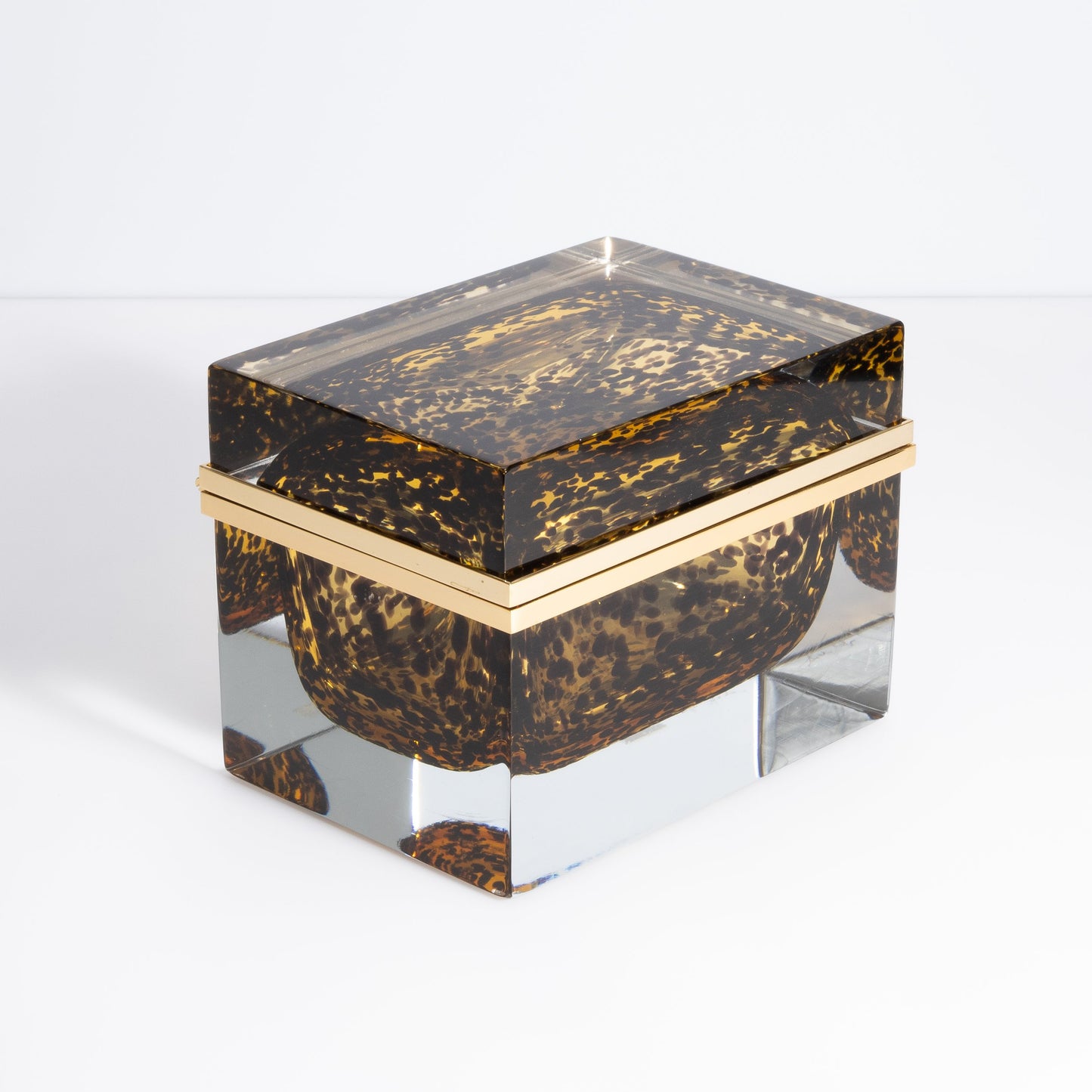 Murano Box with Brass Fittings in Leopard