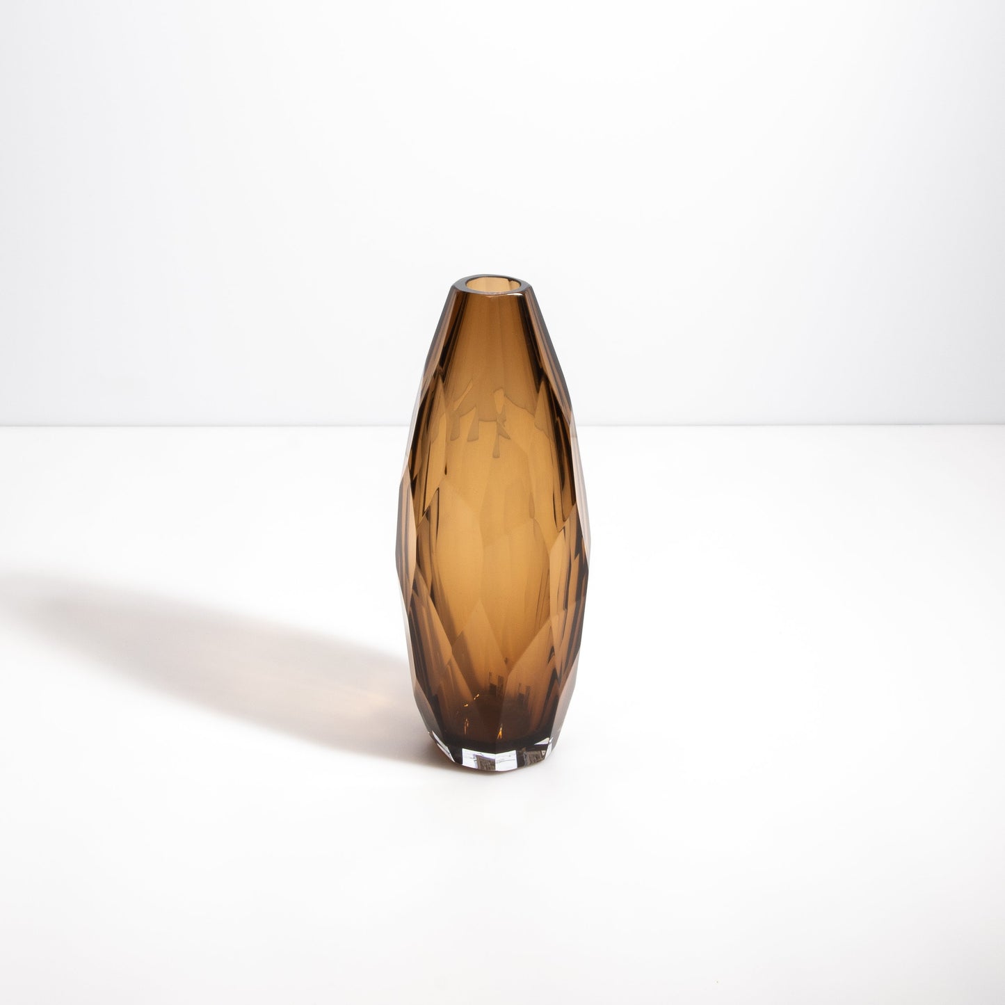 Murano Facet Vase in Tobacco