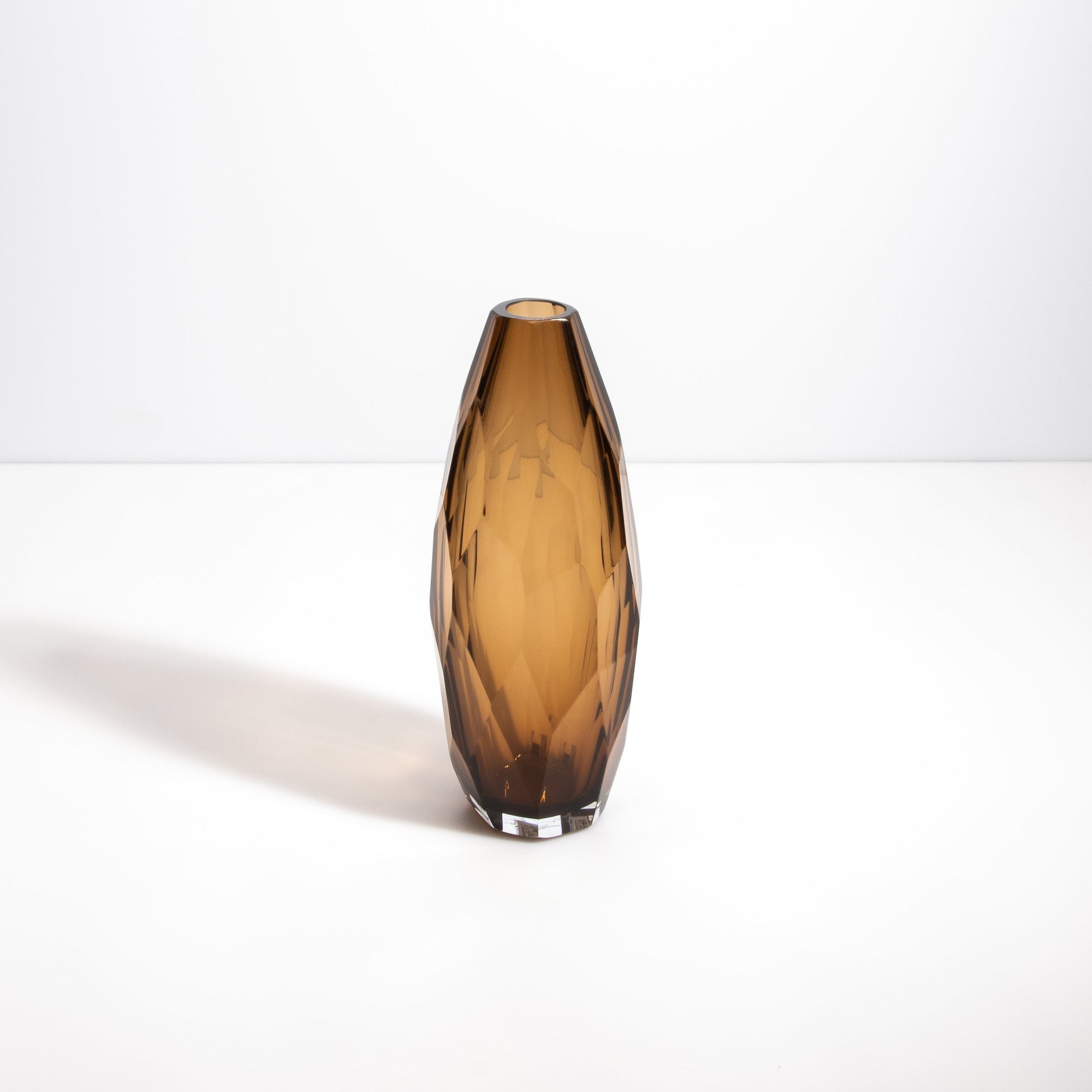 Murano Facet Vase in Tobacco