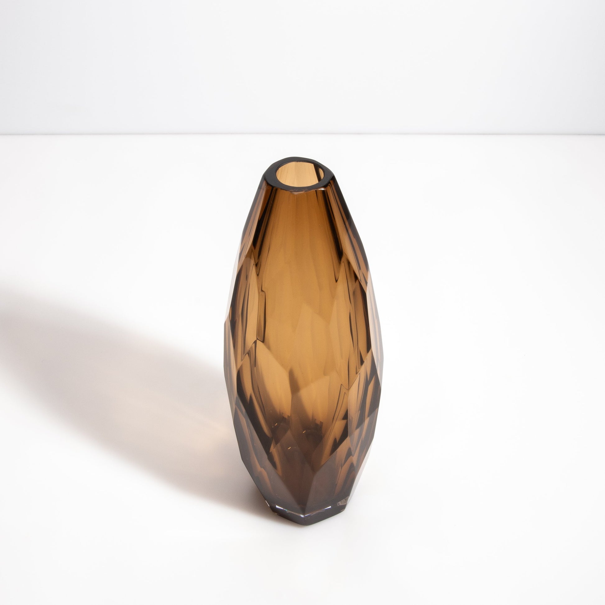 Murano Facet Vase in Tobacco