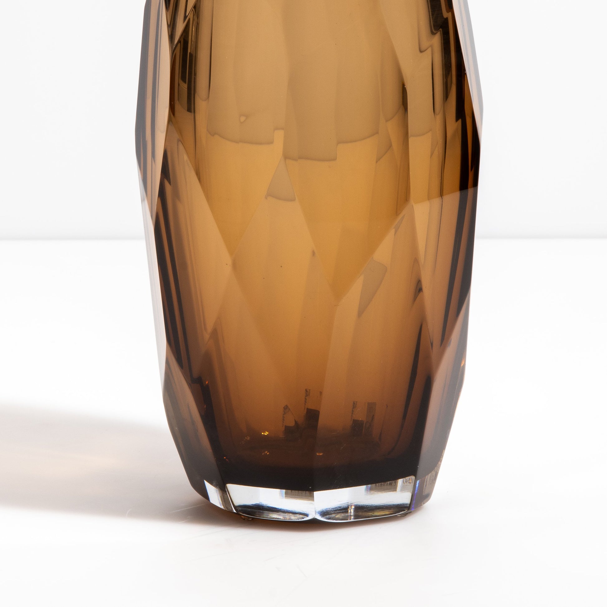 Murano Facet Vase in Tobacco