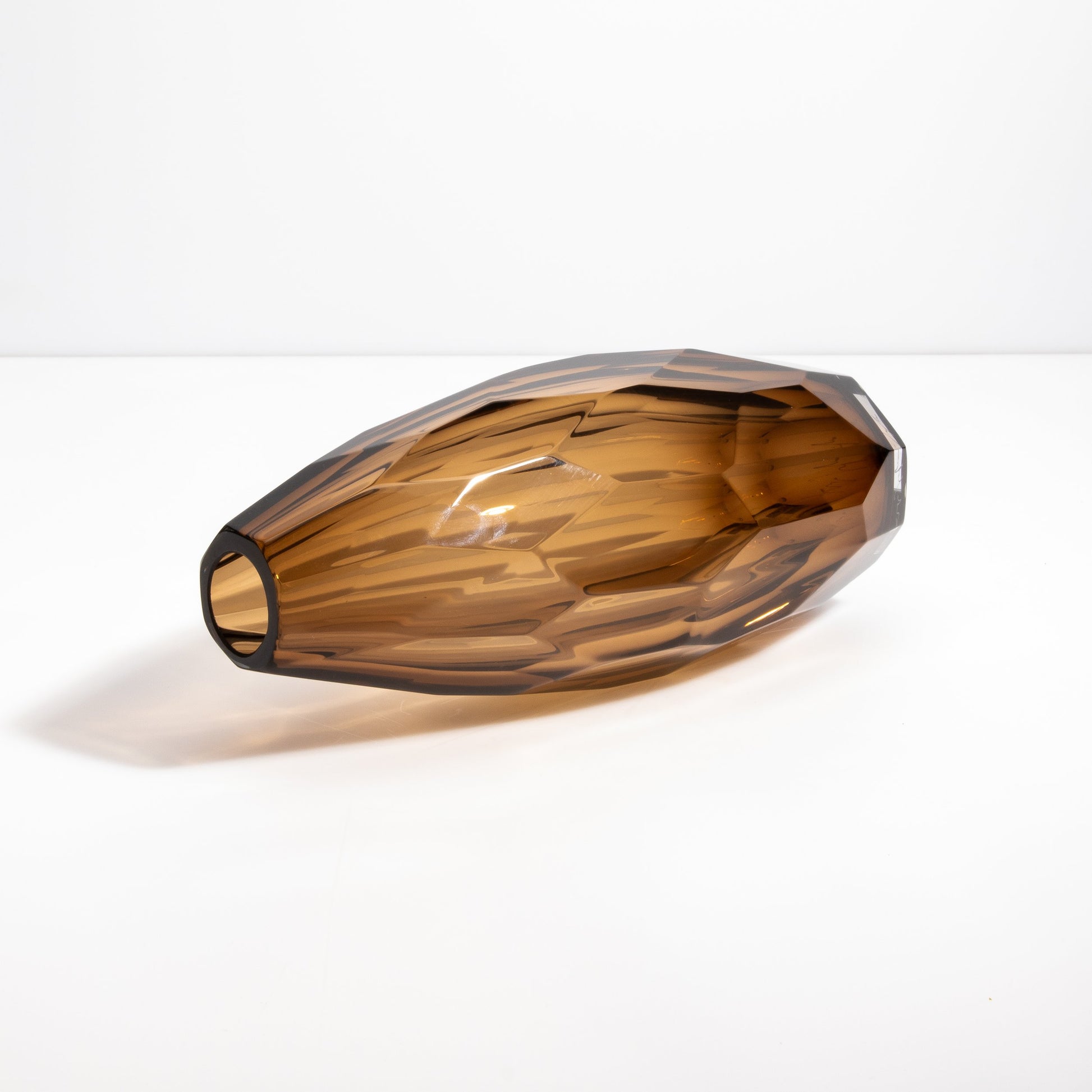 Murano Facet Vase in Tobacco