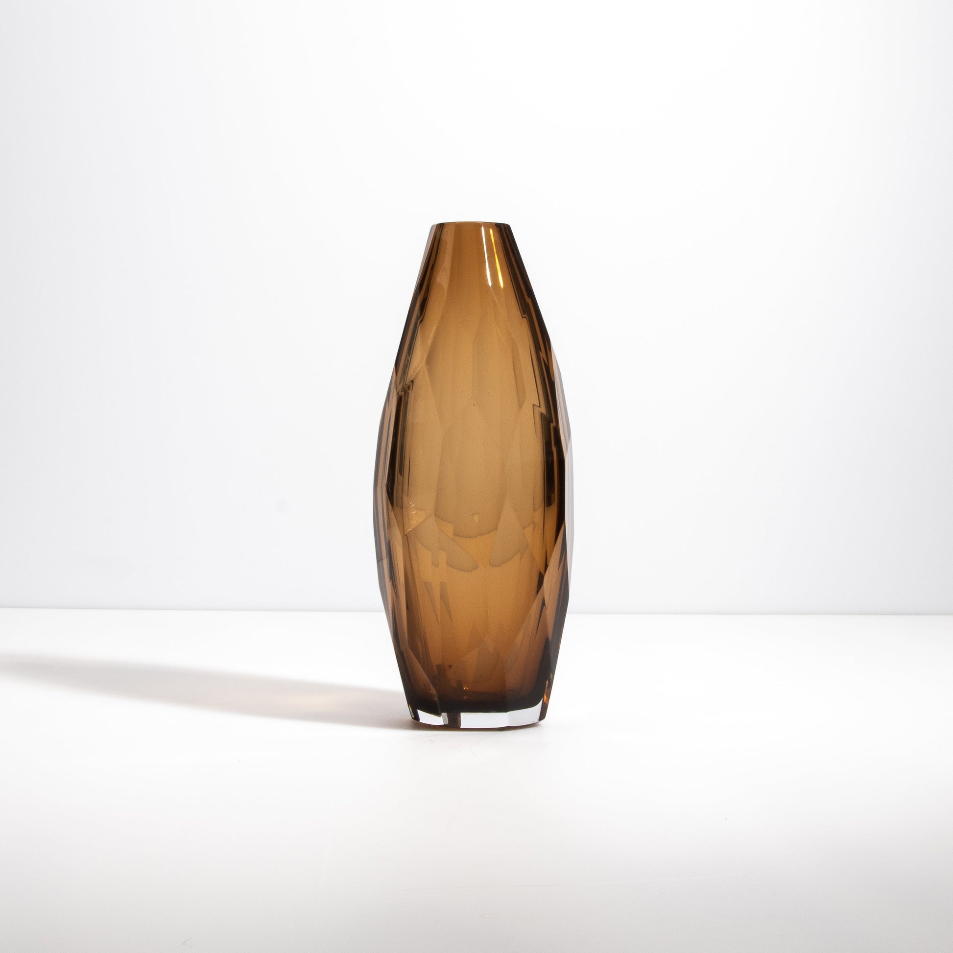 Murano Facet Vase in Tobacco