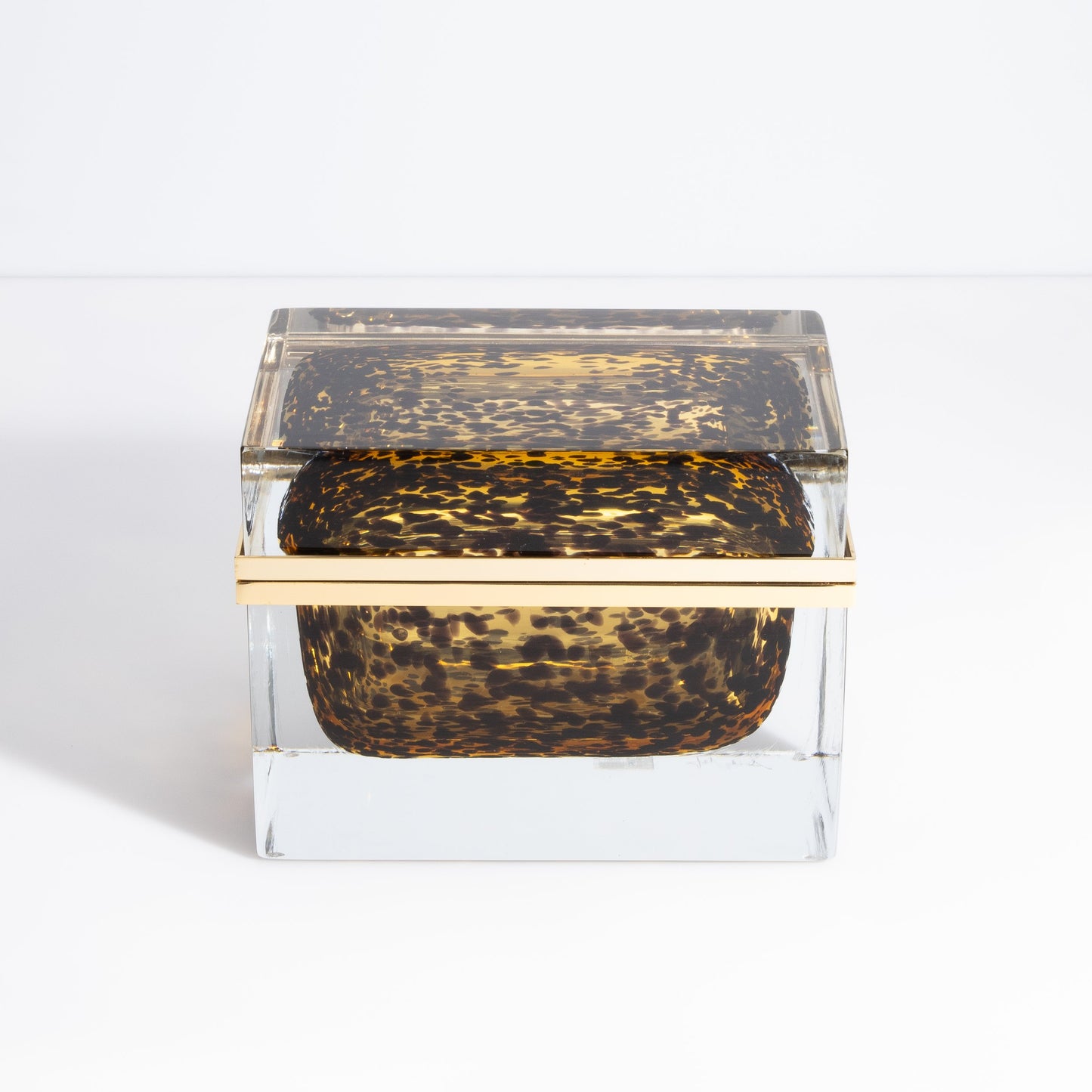 Murano Box with Brass Fittings in Leopard
