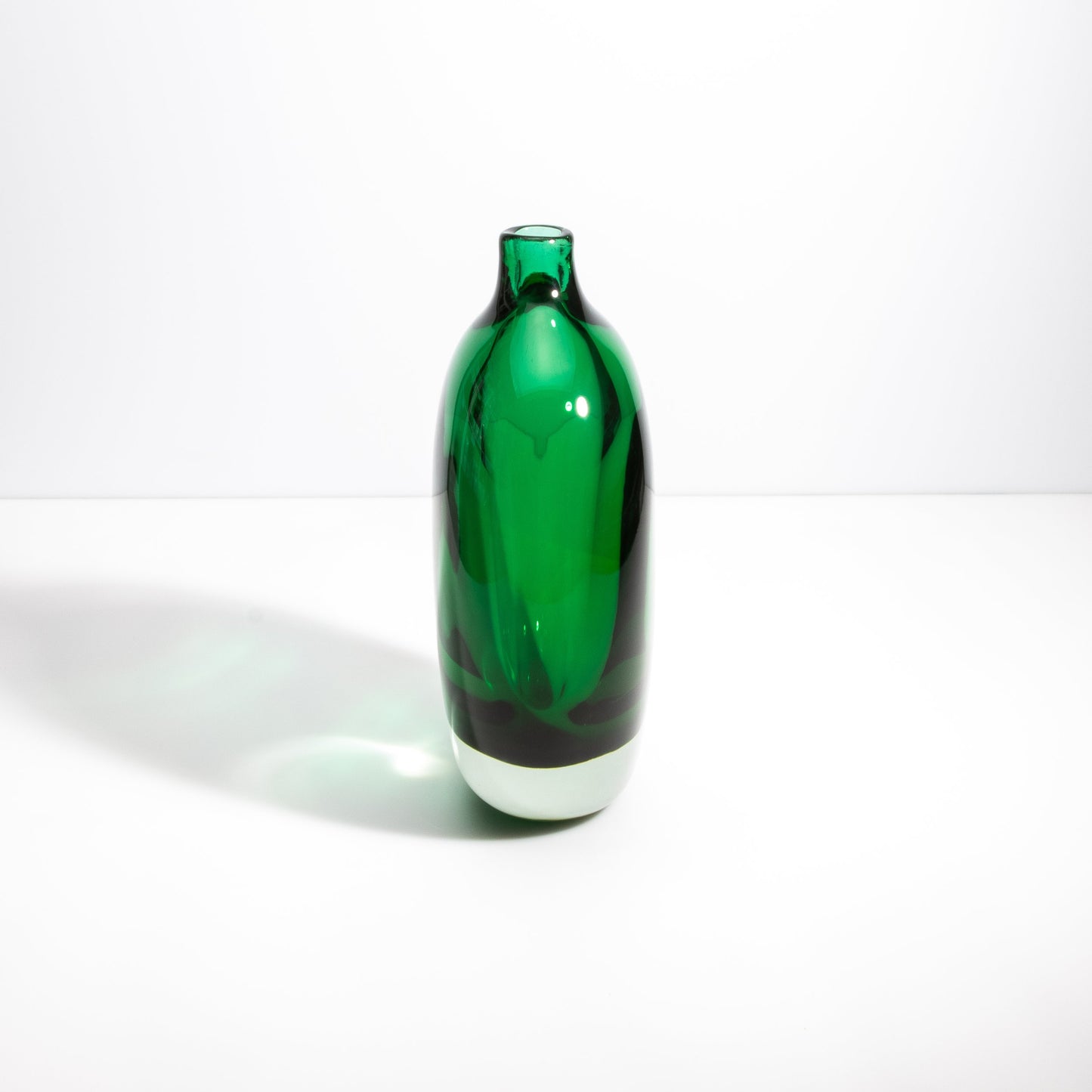 Murano Sommerso Vase in Emerald Green