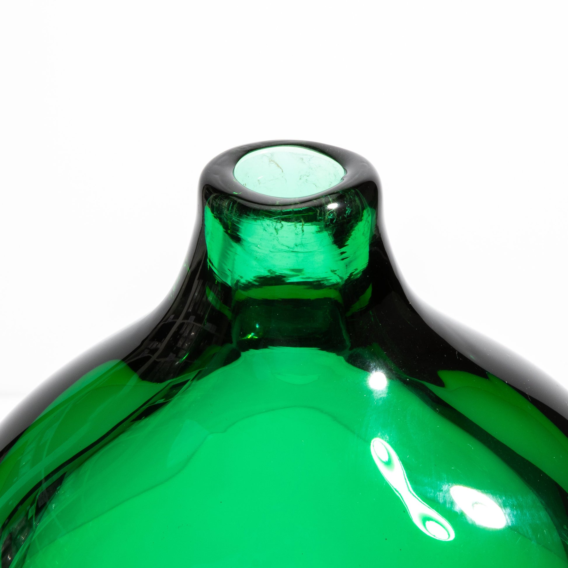 Murano Sommerso Vase in Emerald Green