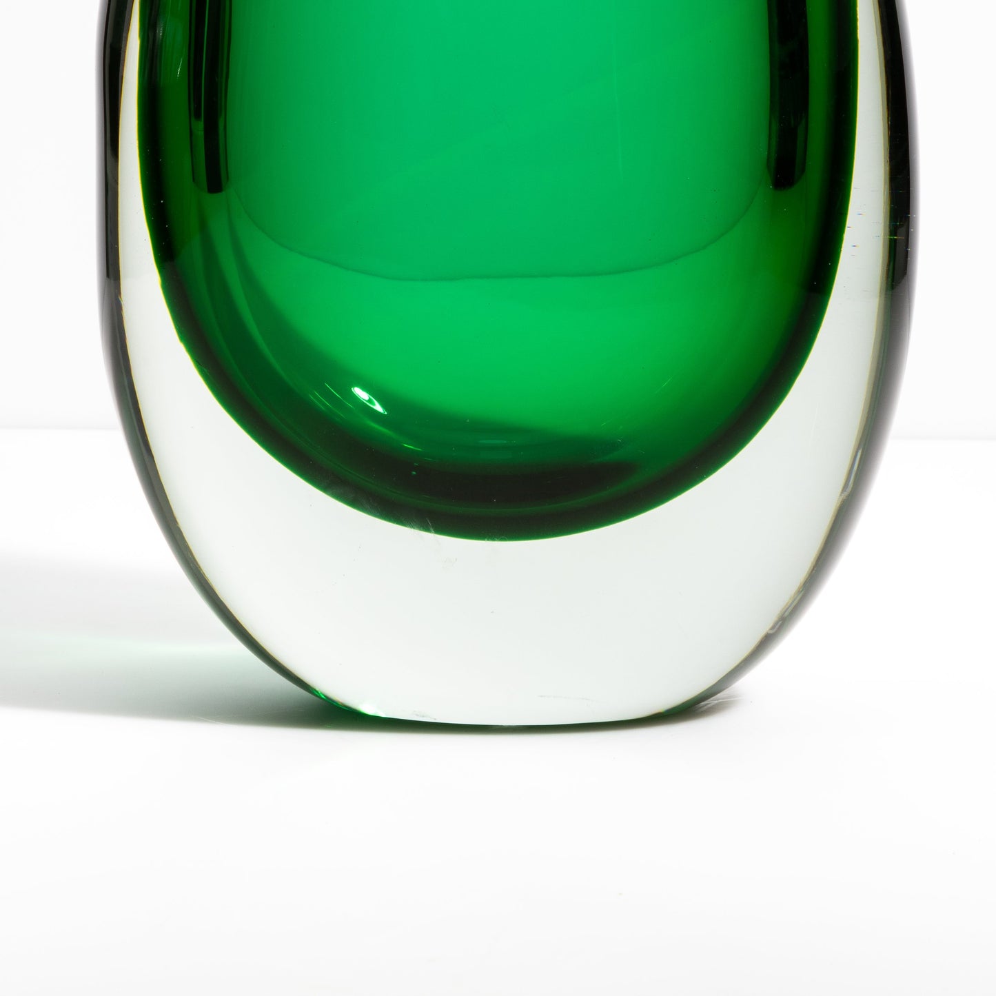 Murano Sommerso Vase in Emerald Green