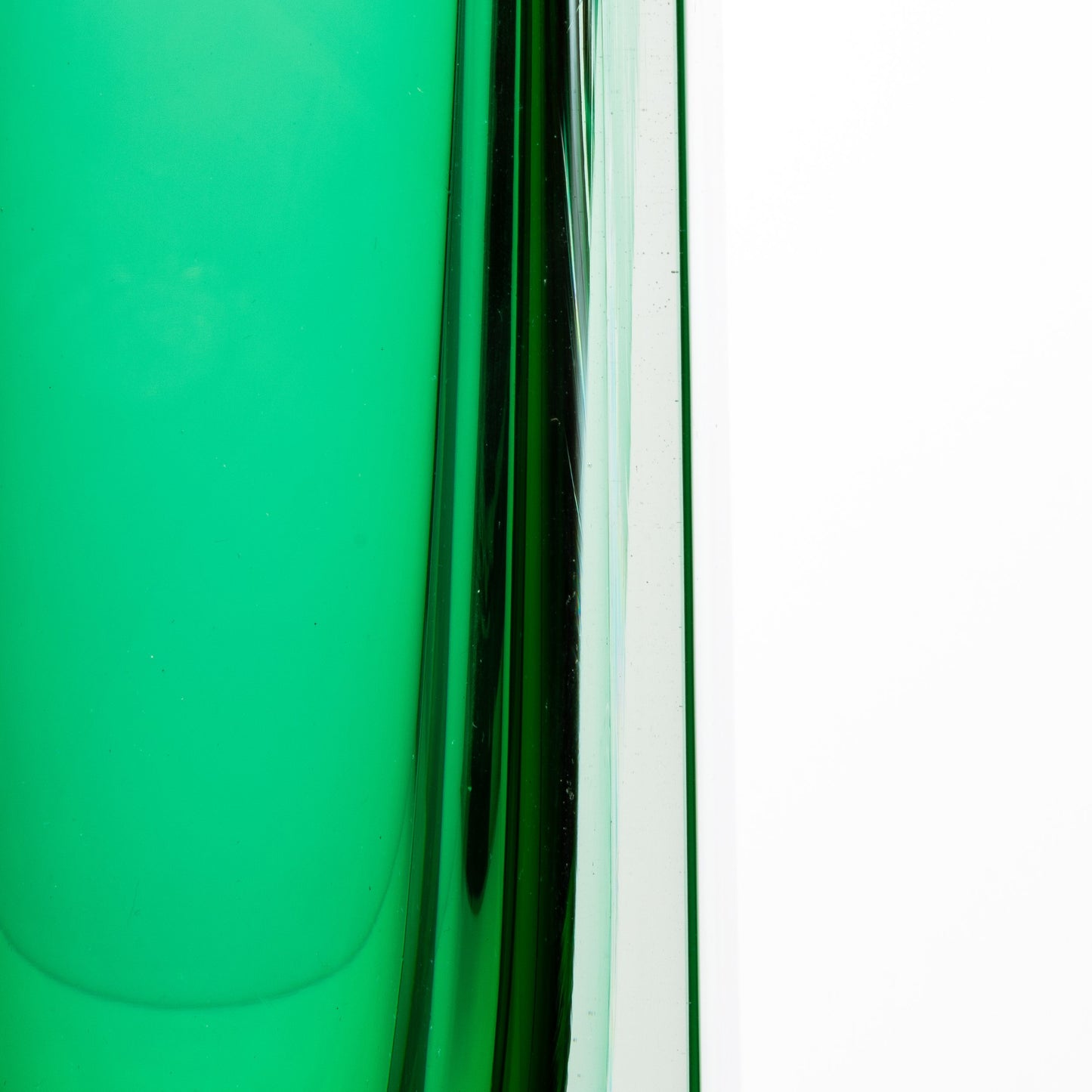 Murano Vase with Square Base in Emerald Green