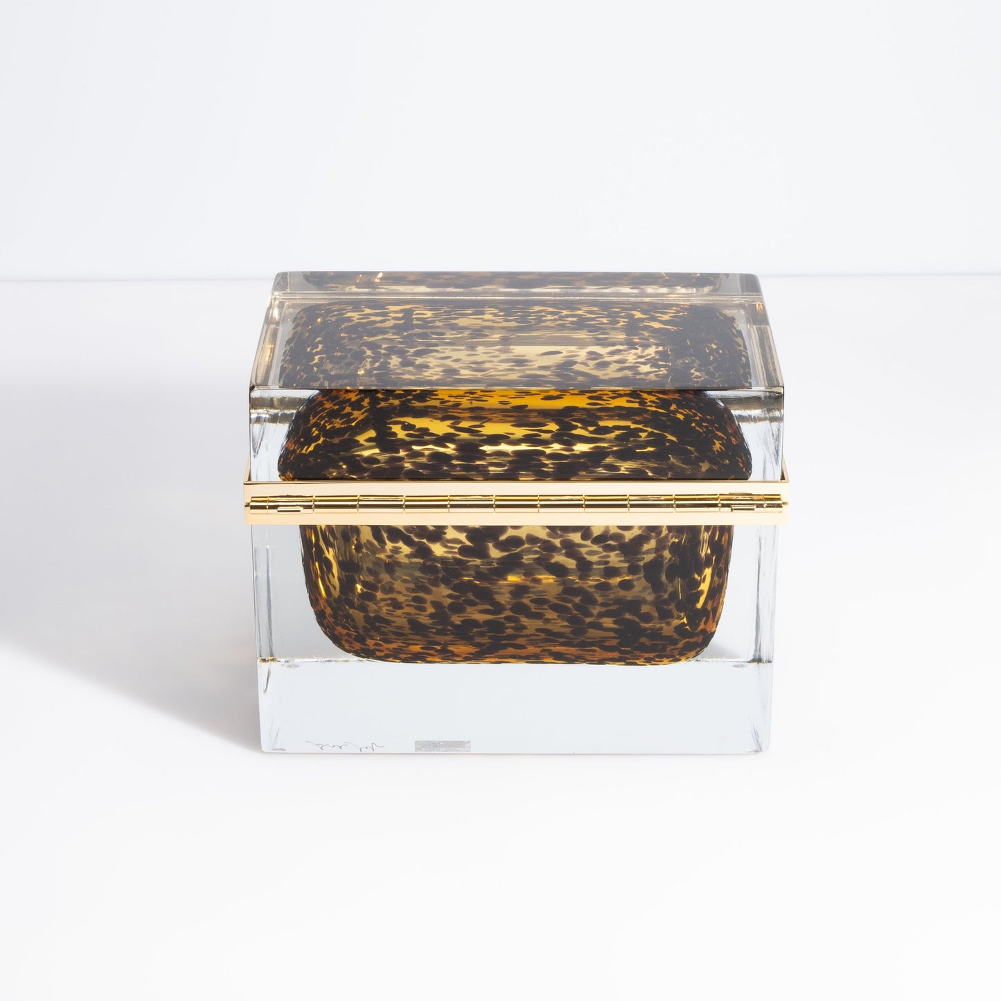Murano Box with Brass Fittings in Leopard
