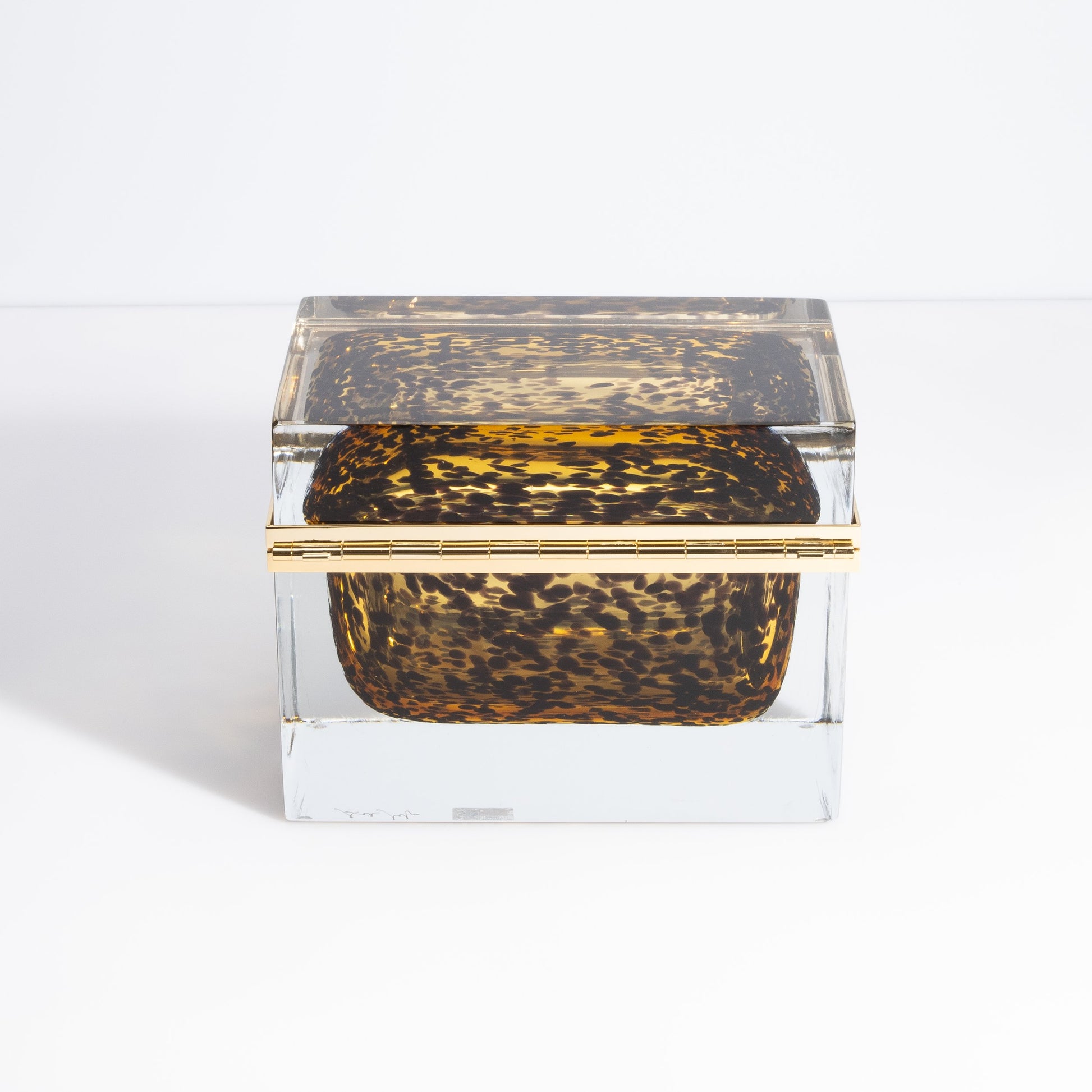 Murano Box with Brass Fittings in Leopard