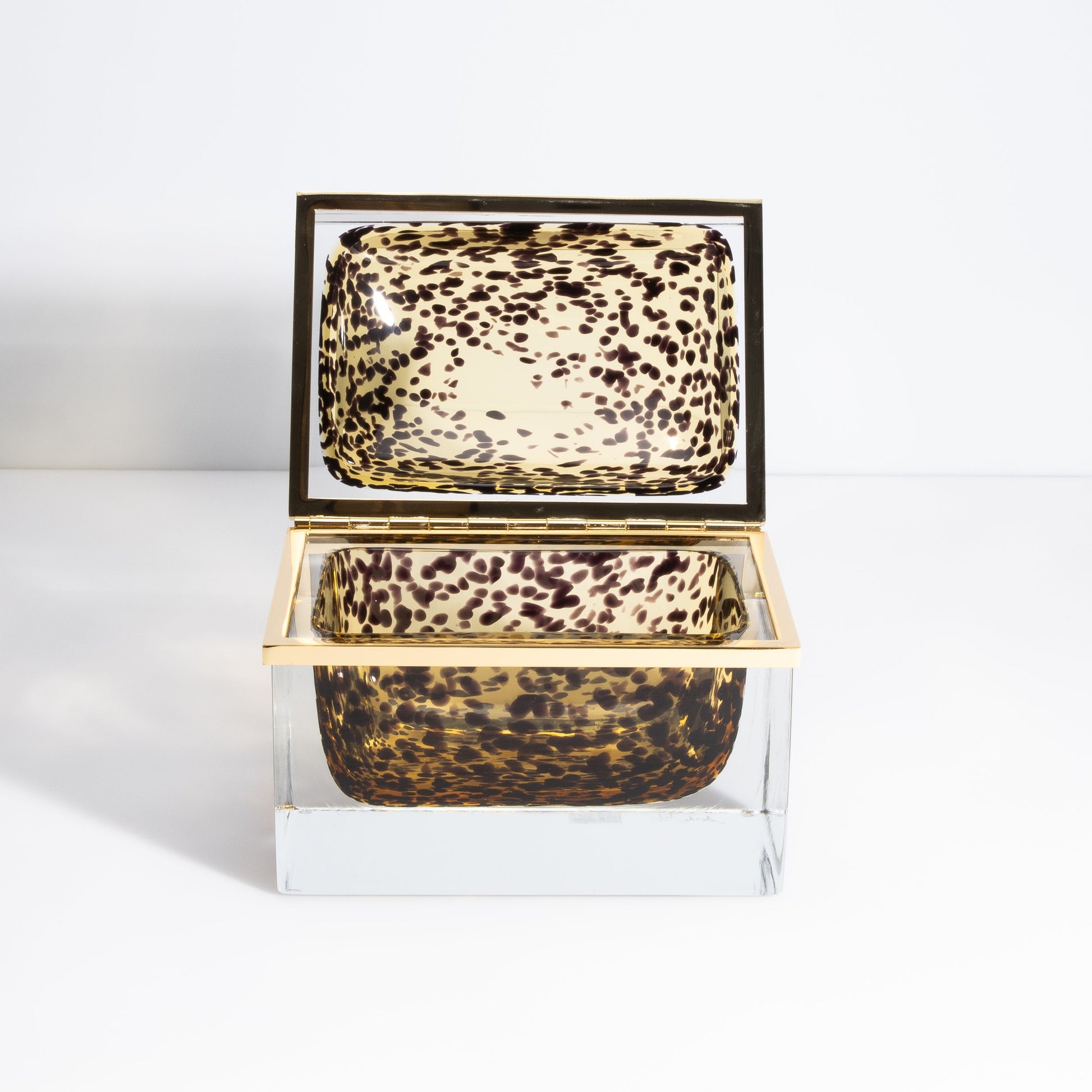Murano Box with Brass Fittings in Leopard
