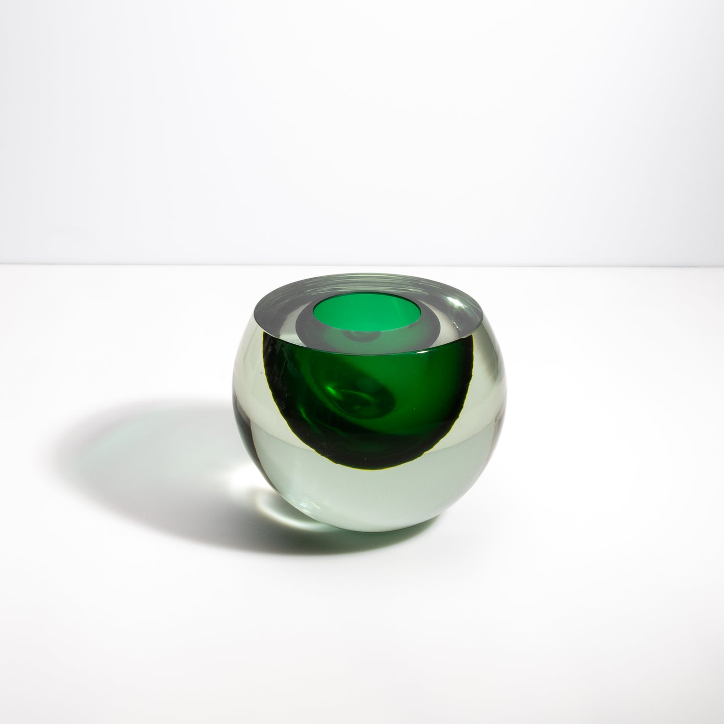 Murano Sphere Vase in Emerald Green