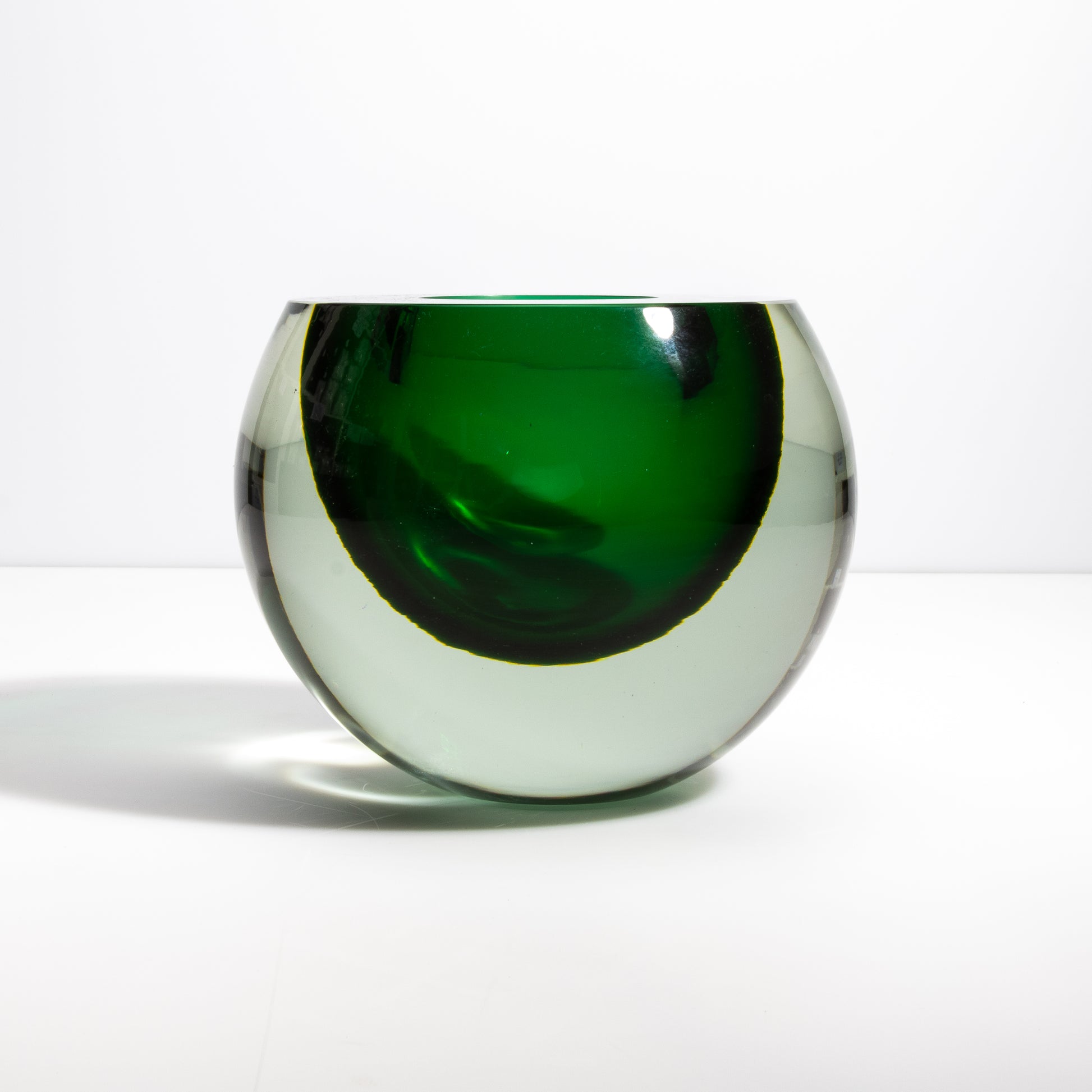 Murano Sphere Vase in Emerald Green