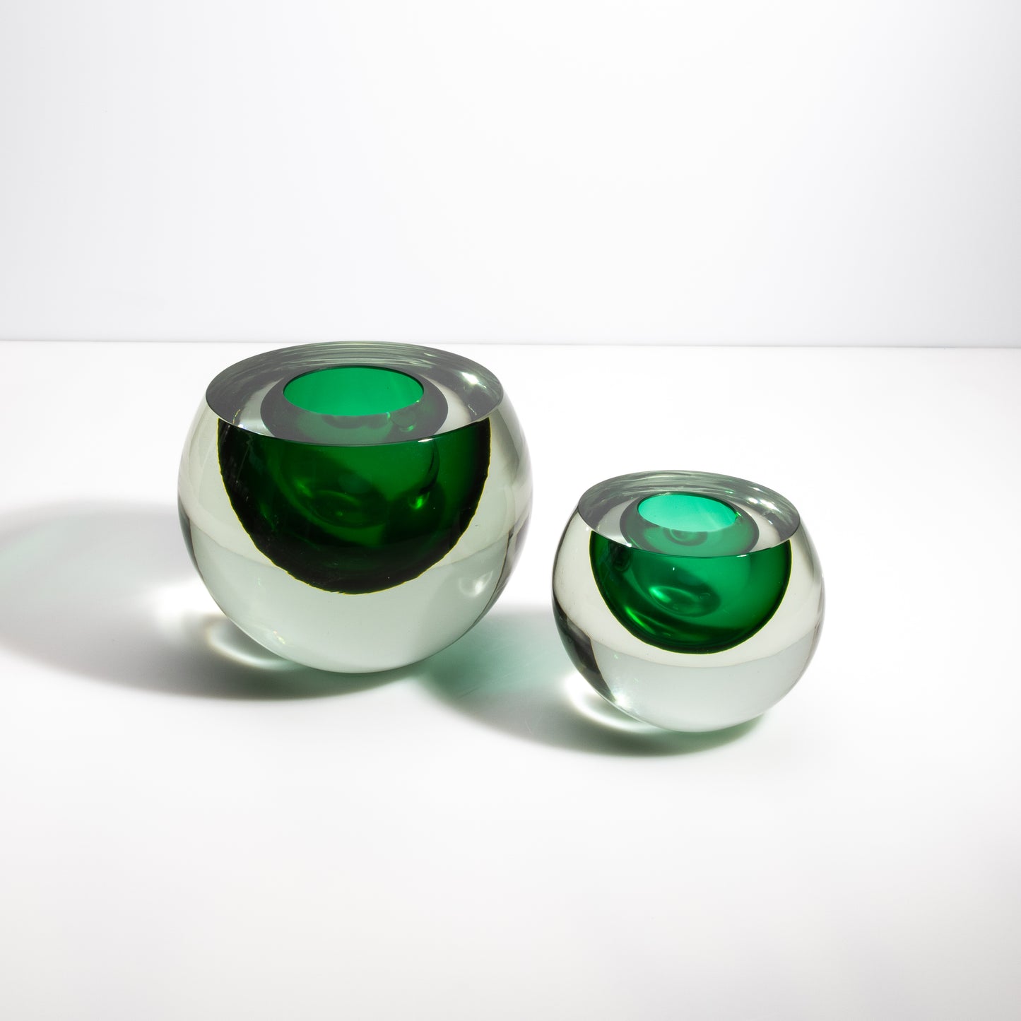 Murano Sphere Vase in Emerald Green