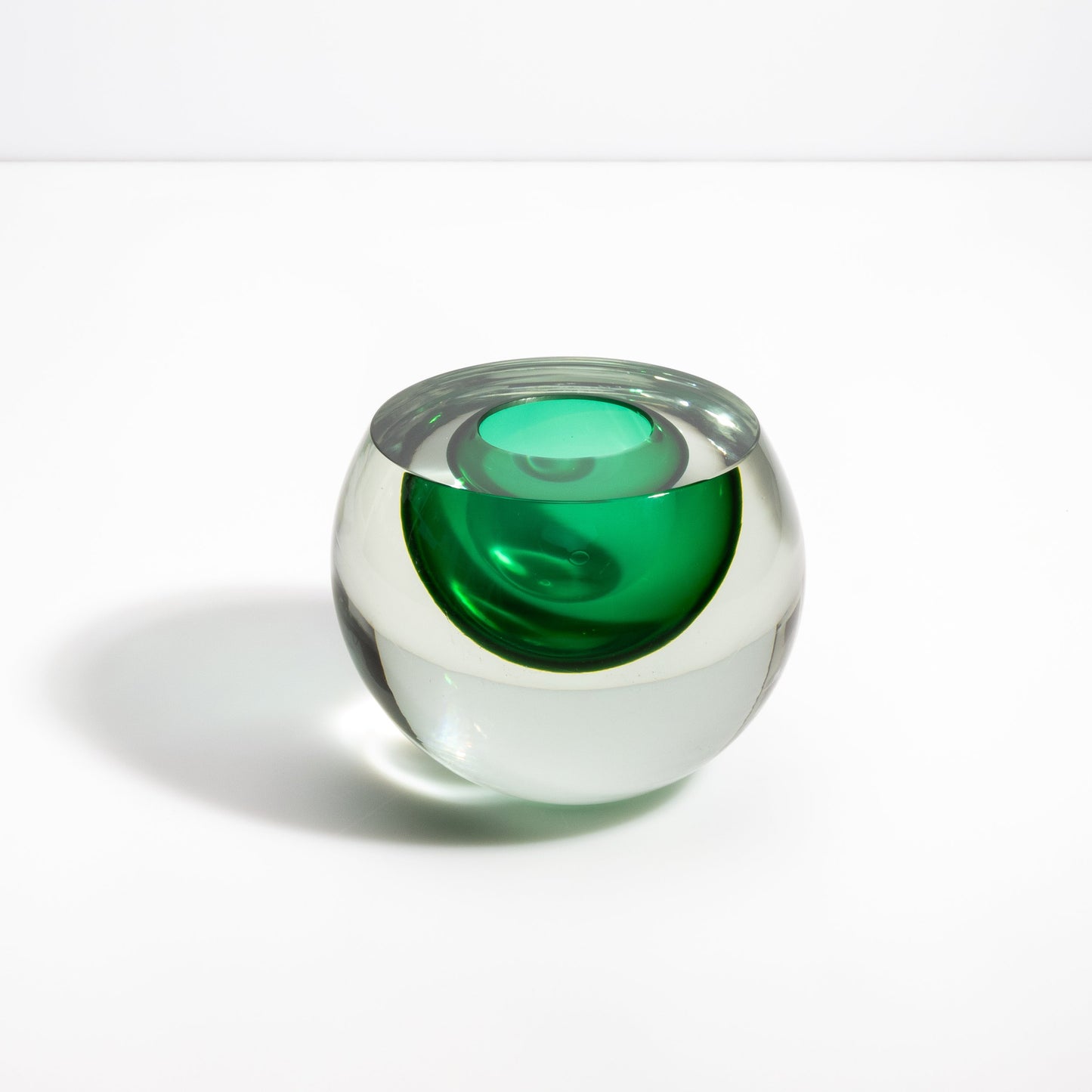 Murano Sphere Vase in Emerald Green