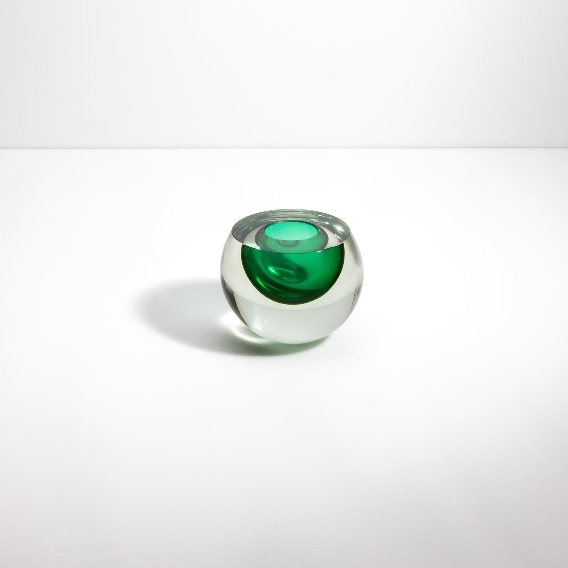 Murano Sphere Vase in Emerald Green