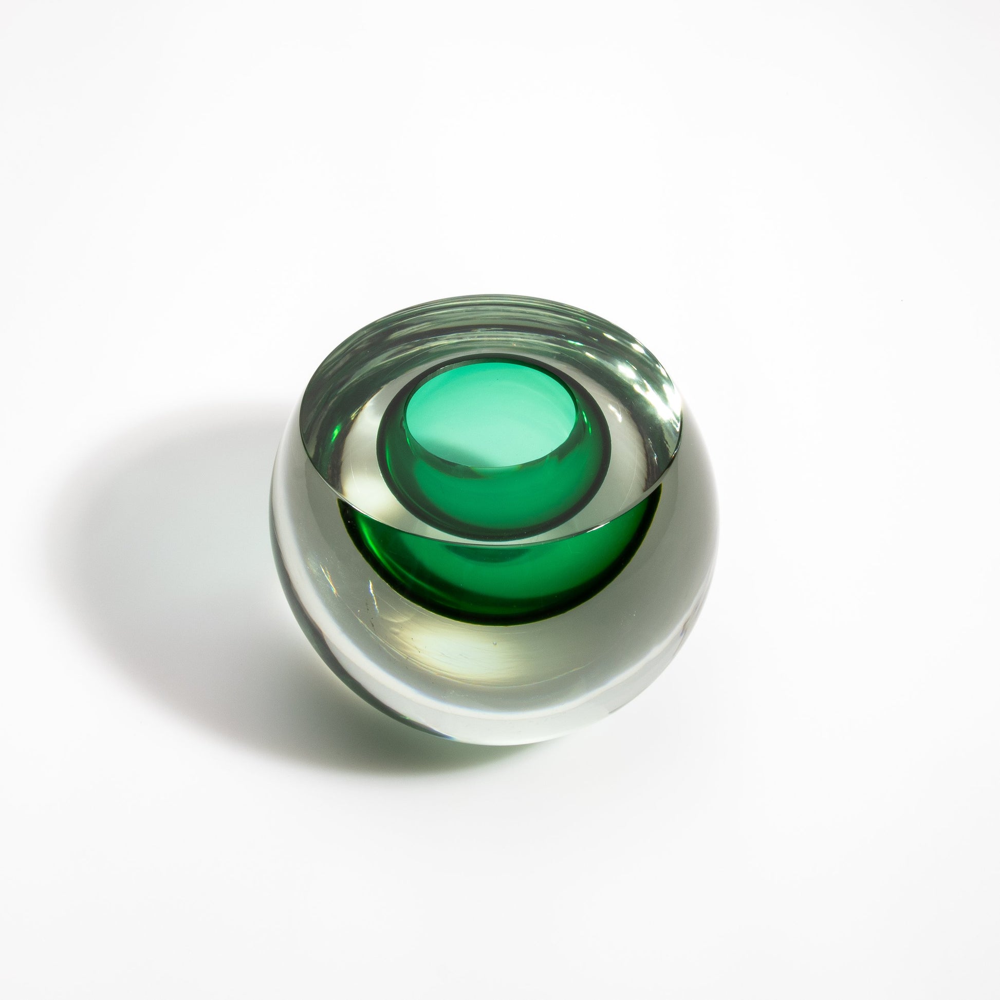 Murano Sphere Vase in Emerald Green