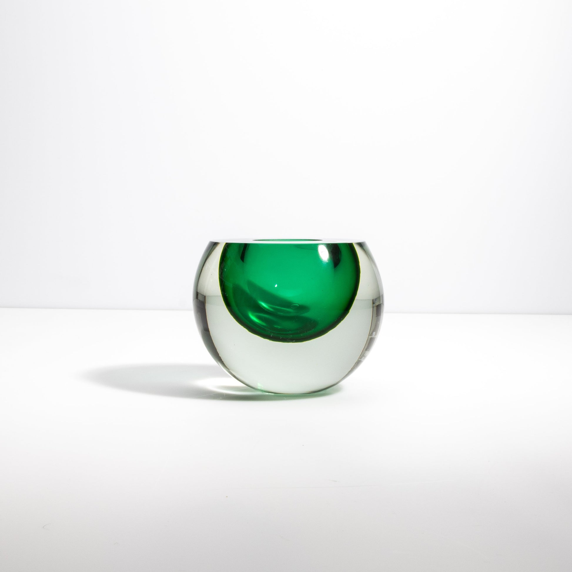 Murano Sphere Vase in Emerald Green
