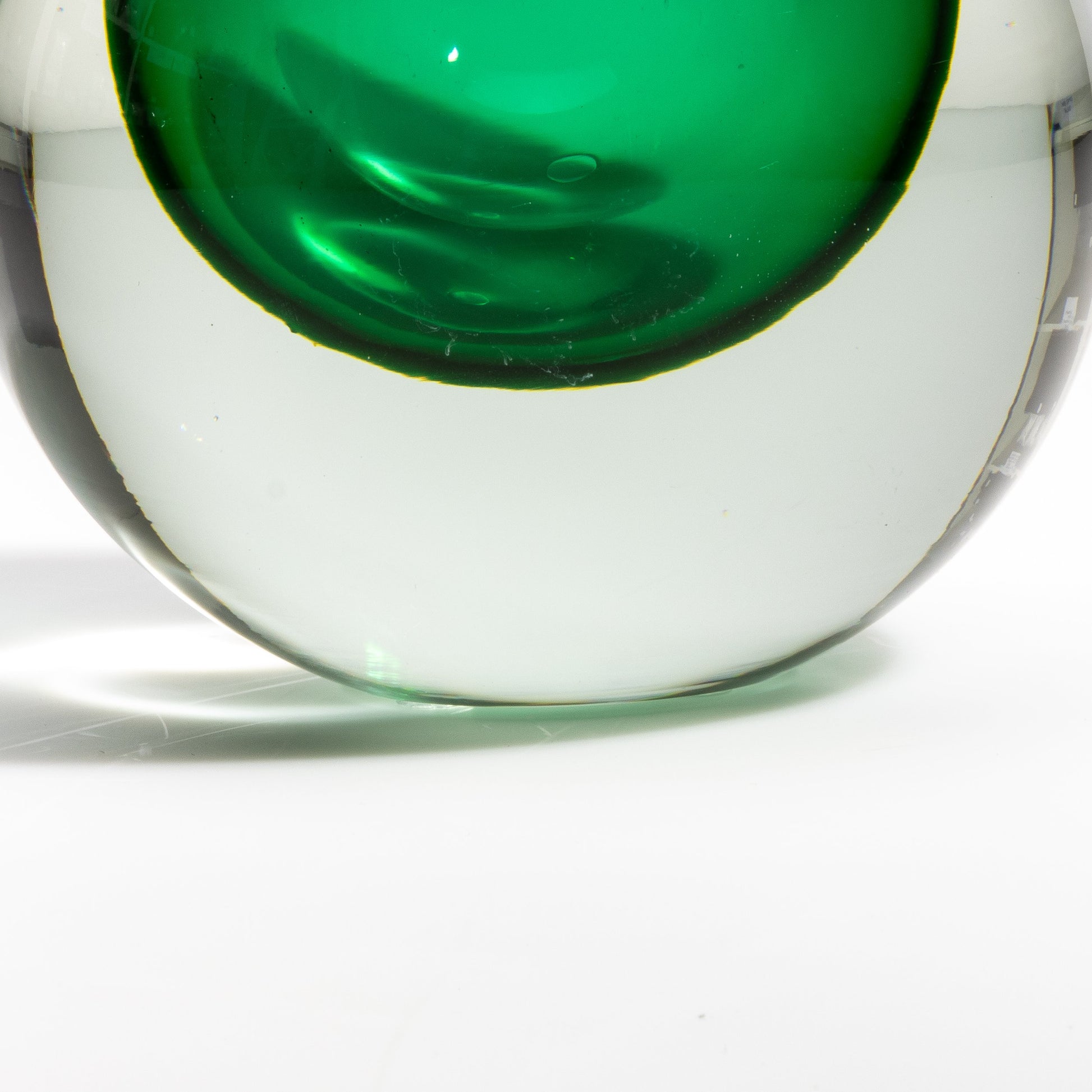 Murano Sphere Vase in Emerald Green