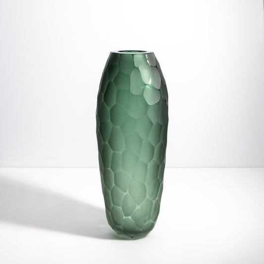 Murano Battuto Vase in Emerald Green