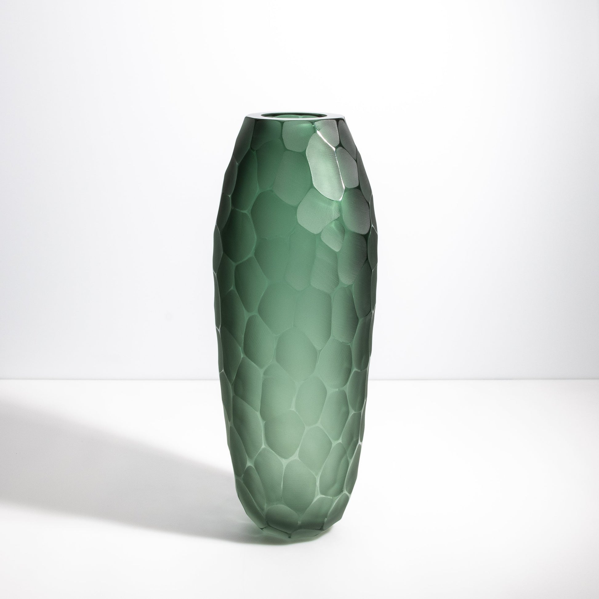 Murano Battuto Vase in Emerald Green