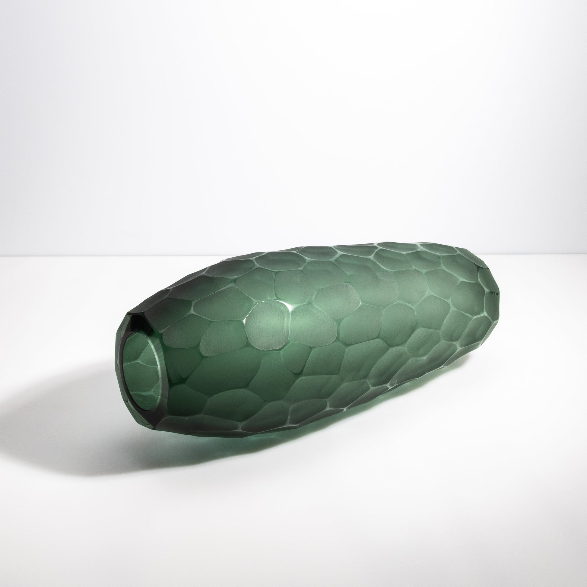 Murano Battuto Vase in Emerald Green