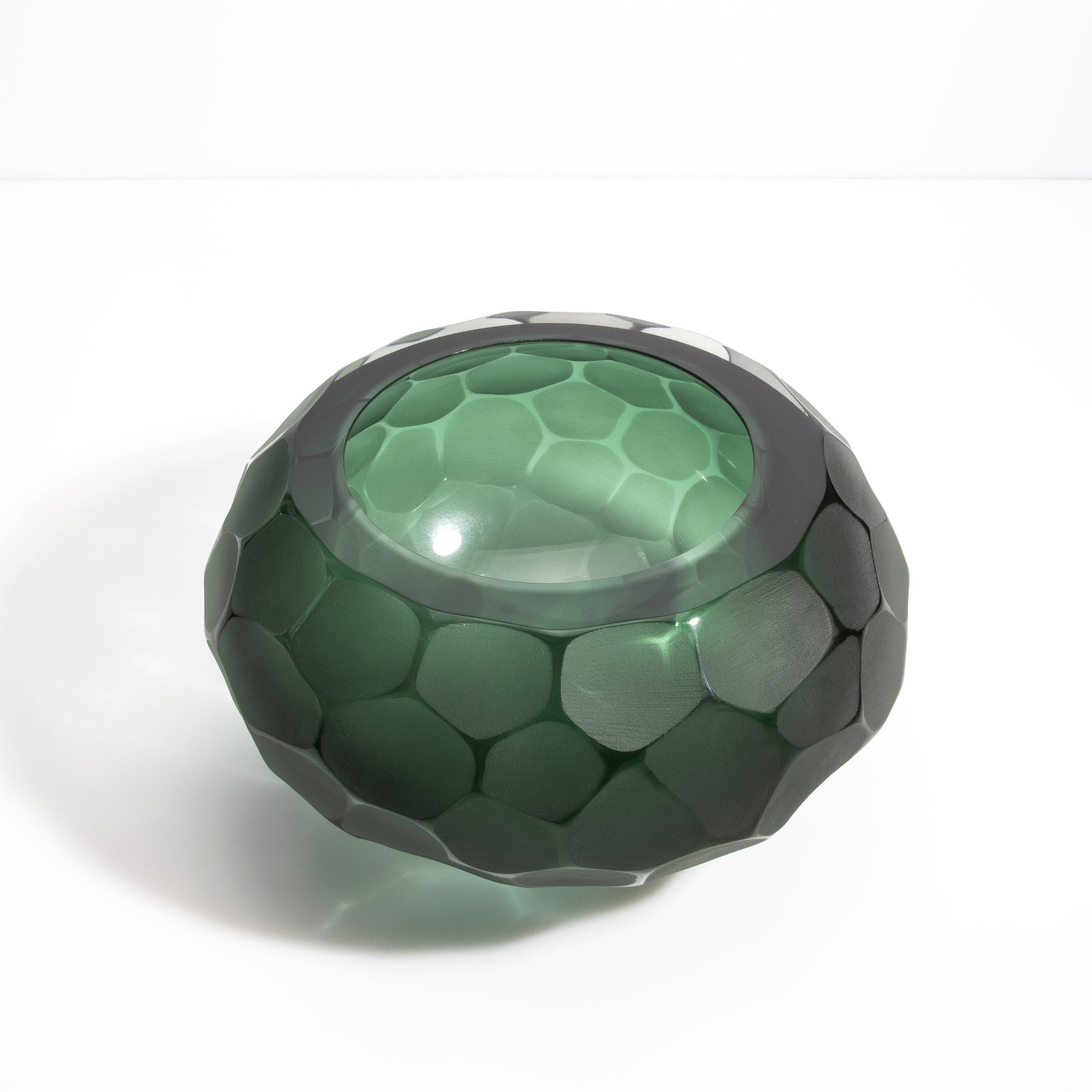 Murano Bowl Battuto Emerald Green