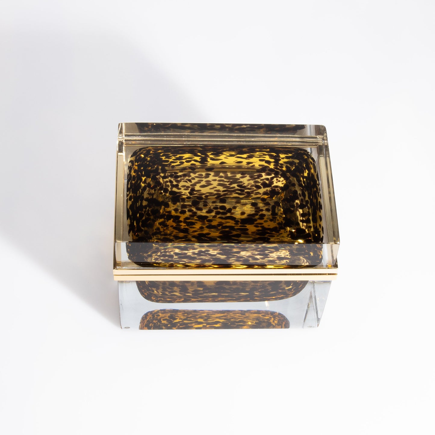 Murano Box with Brass Fittings in Leopard