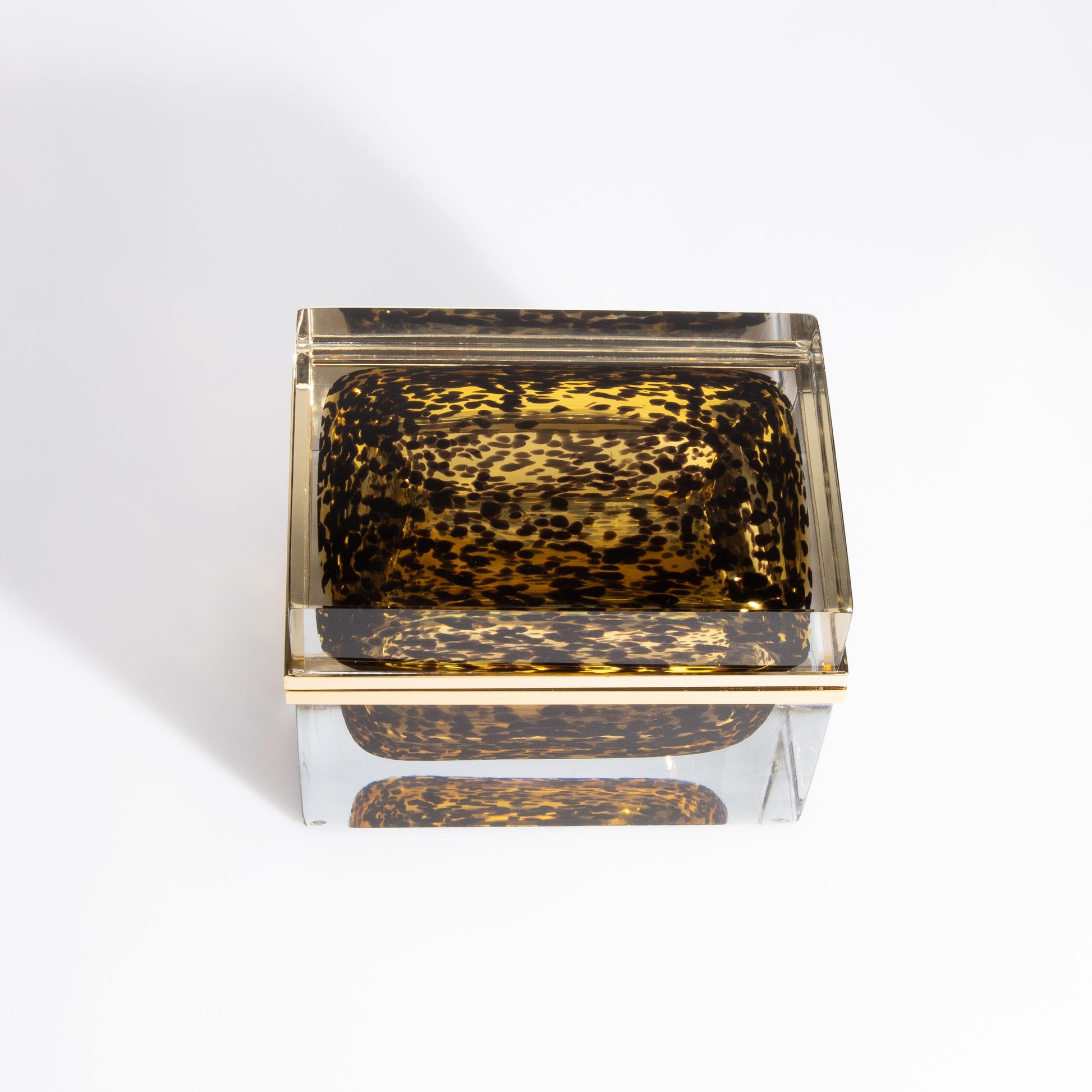 Murano Box with Brass Fittings in Leopard