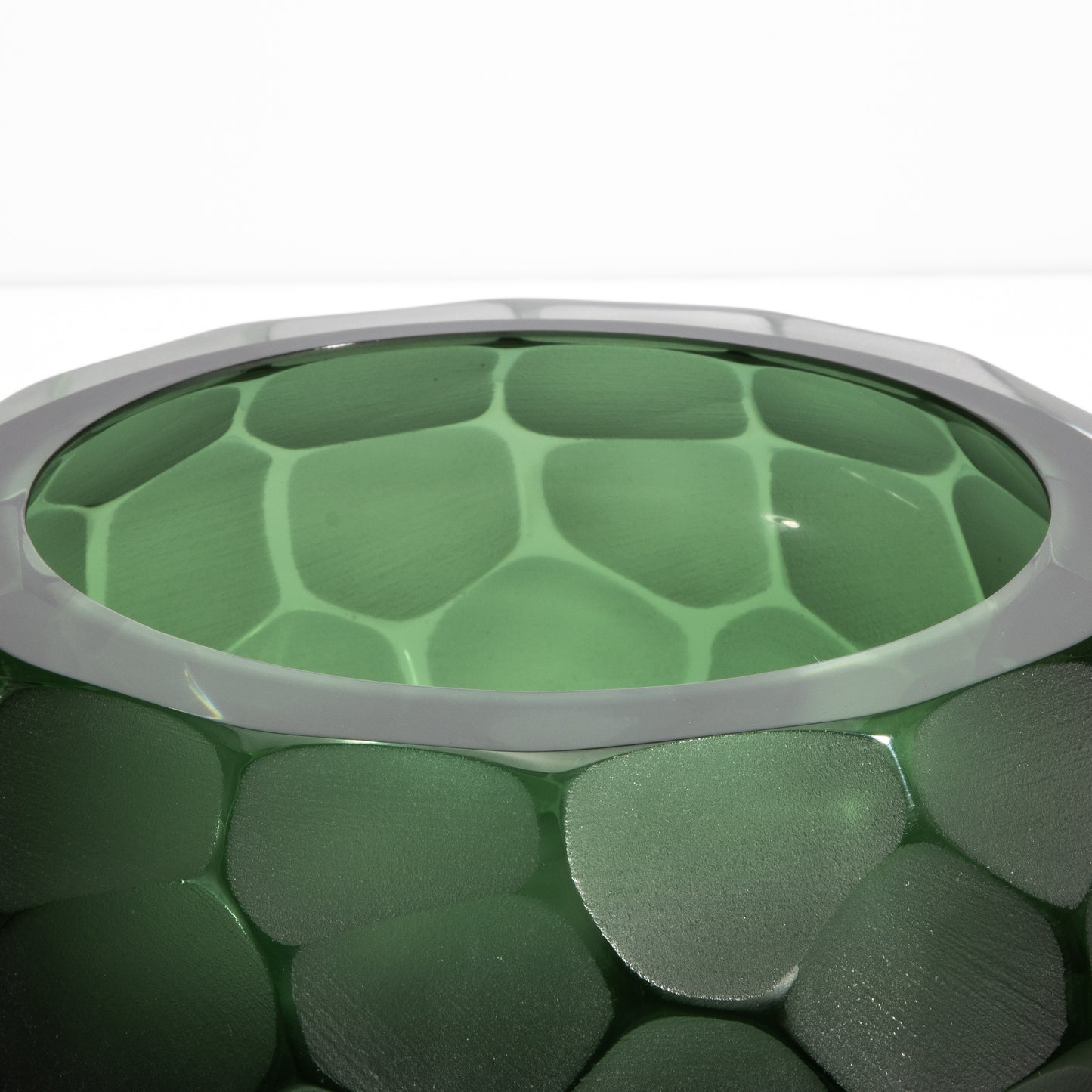 Murano Bowl Battuto Emerald Green