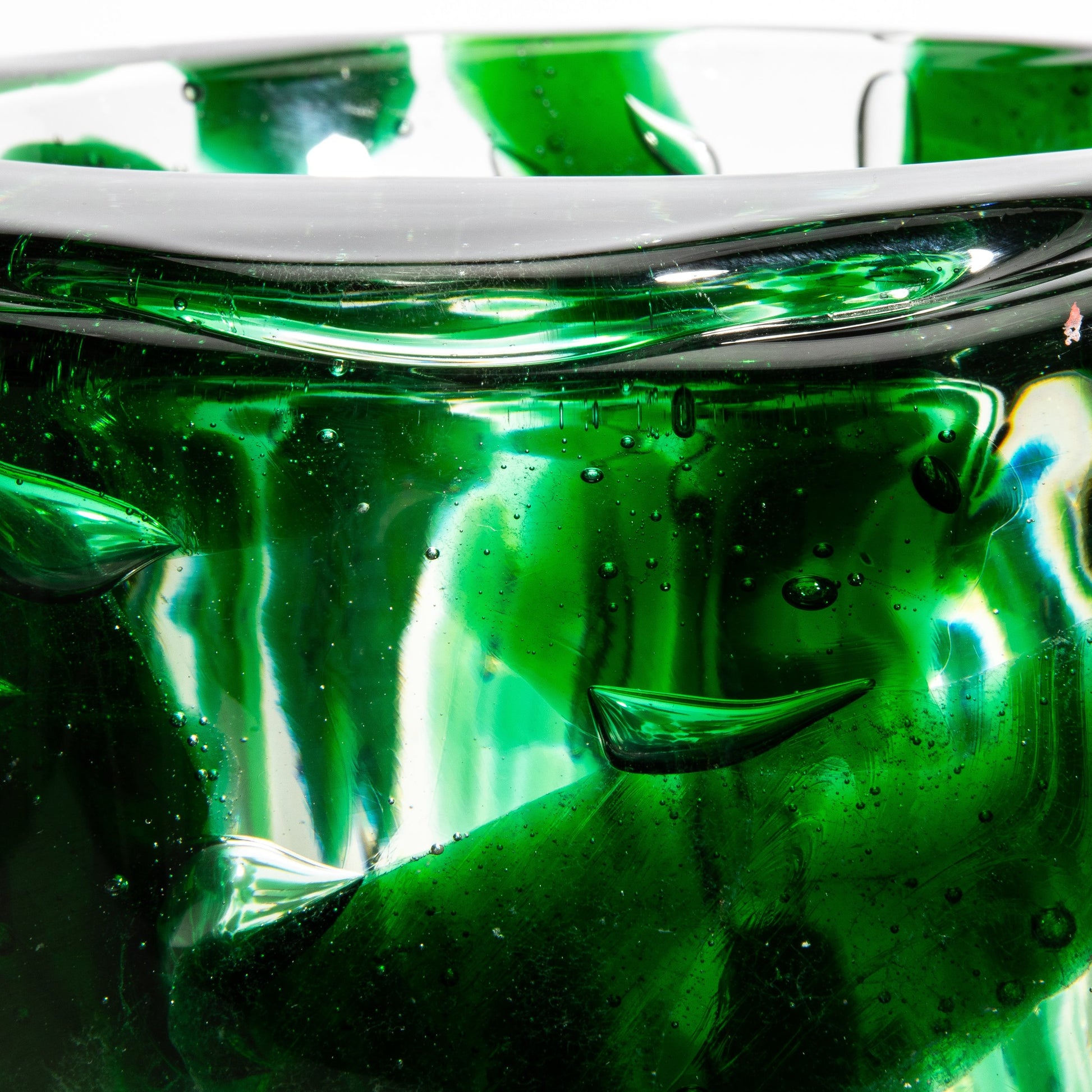 Murano Pollol Vase in Emerald Green