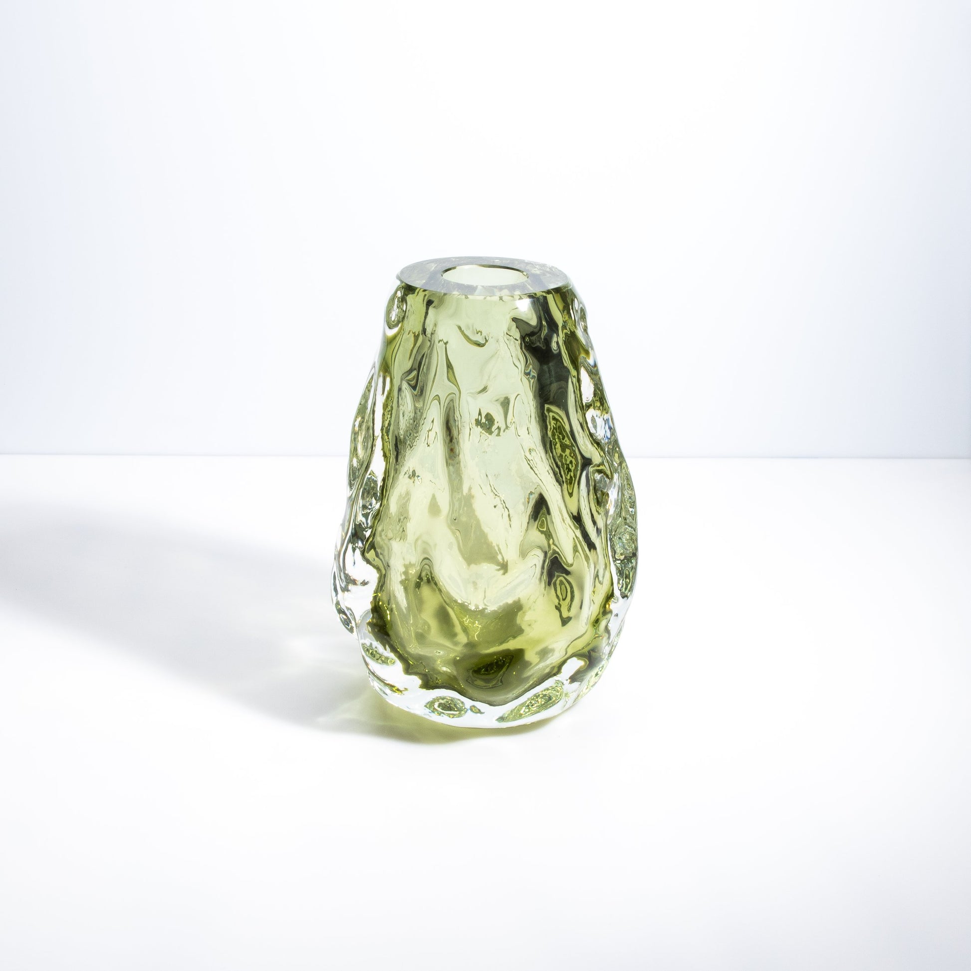 Murano Burri Vase in Light Olive Green