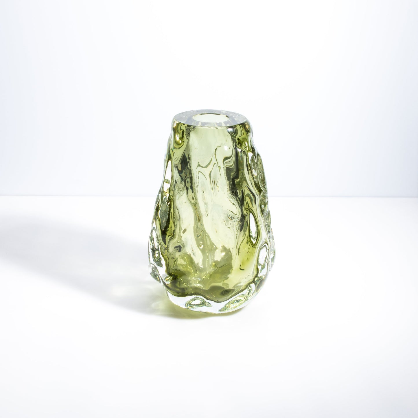 Murano Burri Vase in Light Olive Green