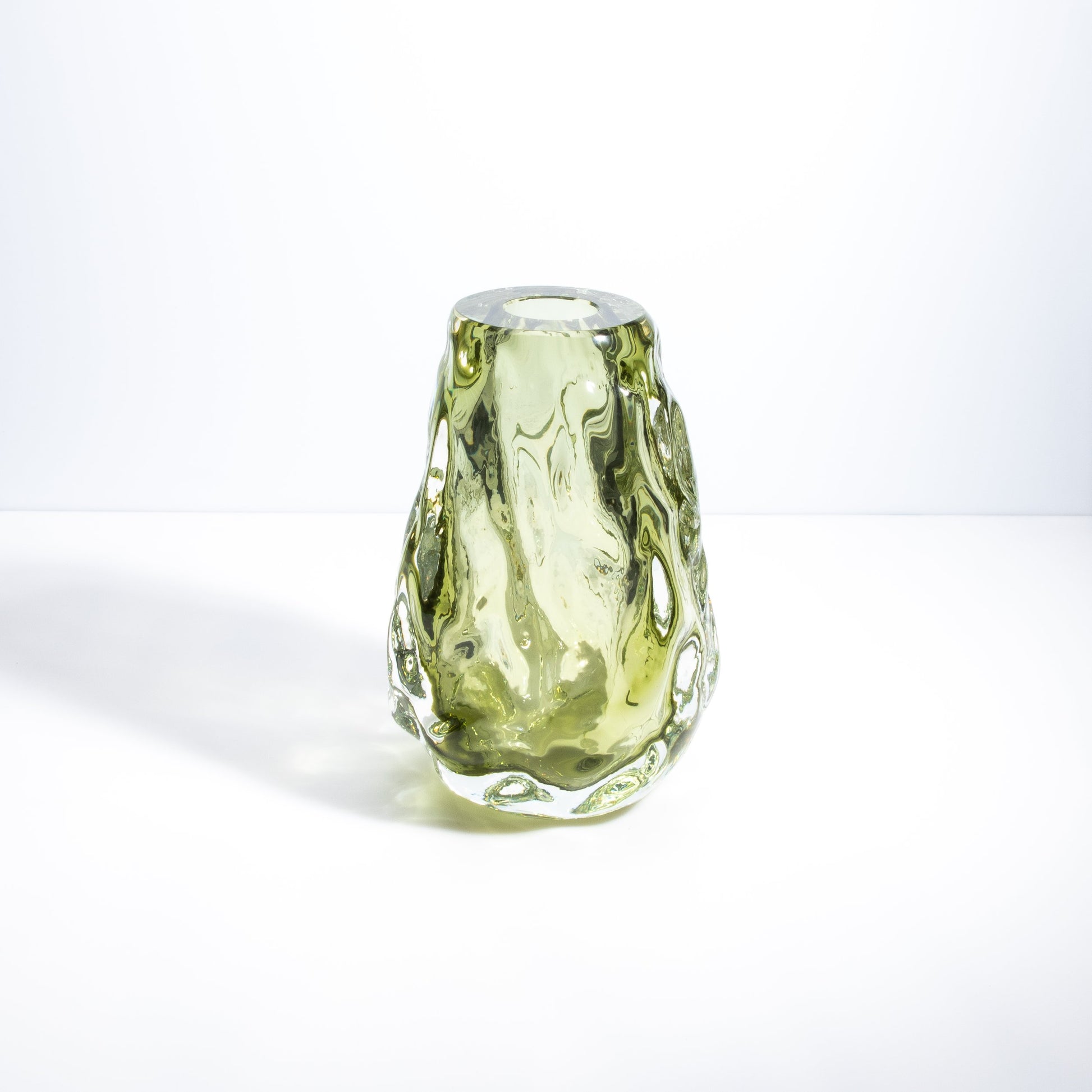 Murano Burri Vase in Light Olive Green