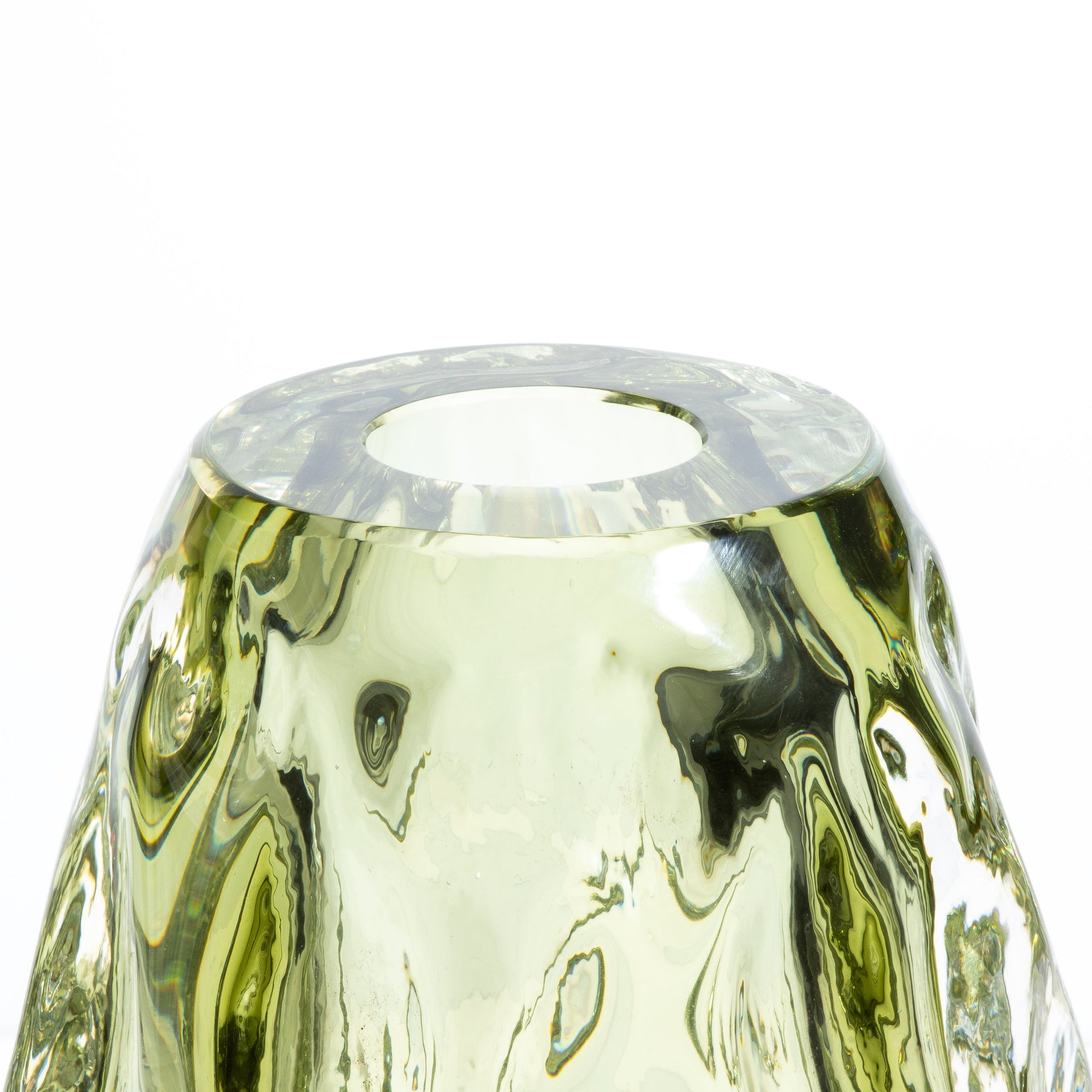 Murano Burri Vase in Light Olive Green