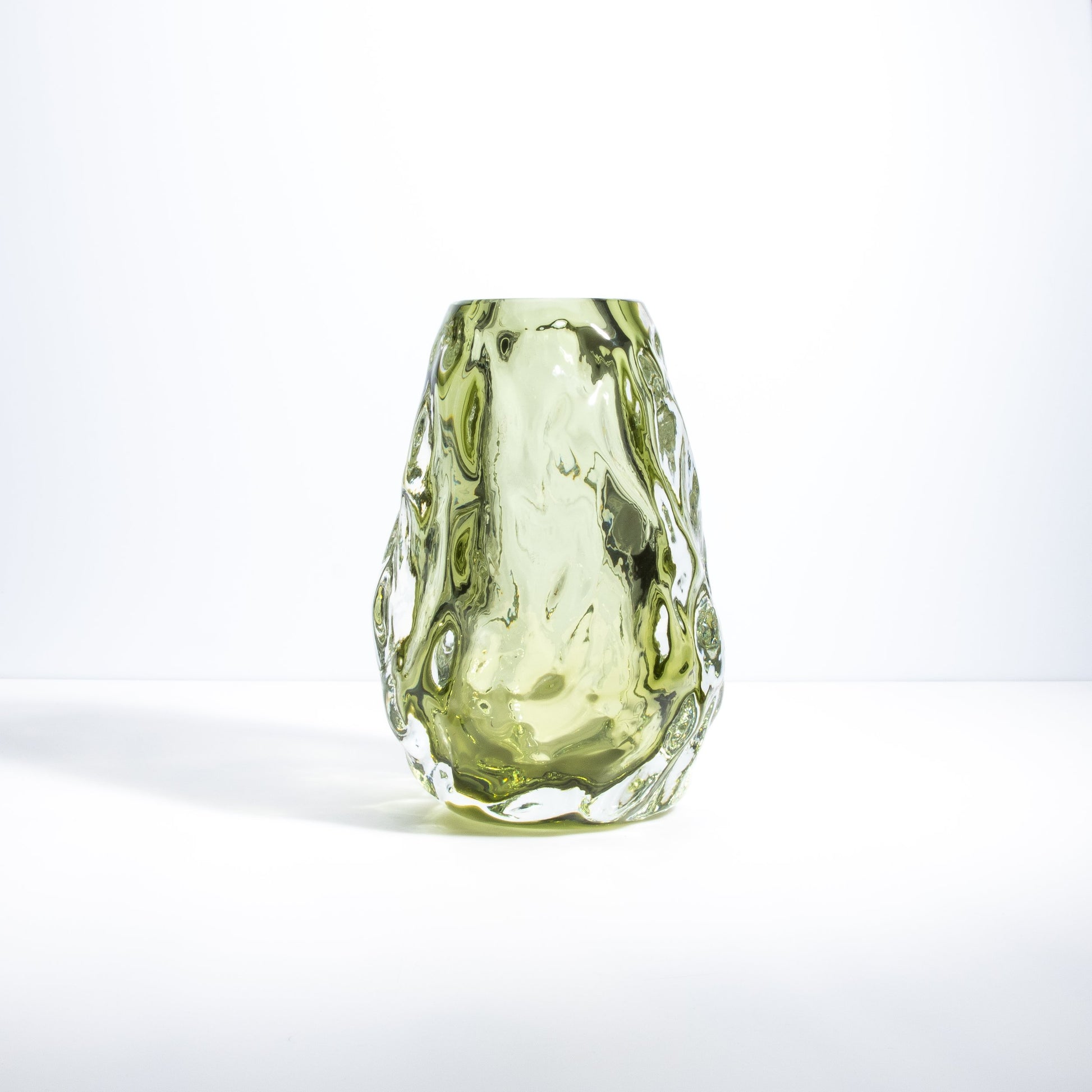 Murano Burri Vase in Light Olive Green