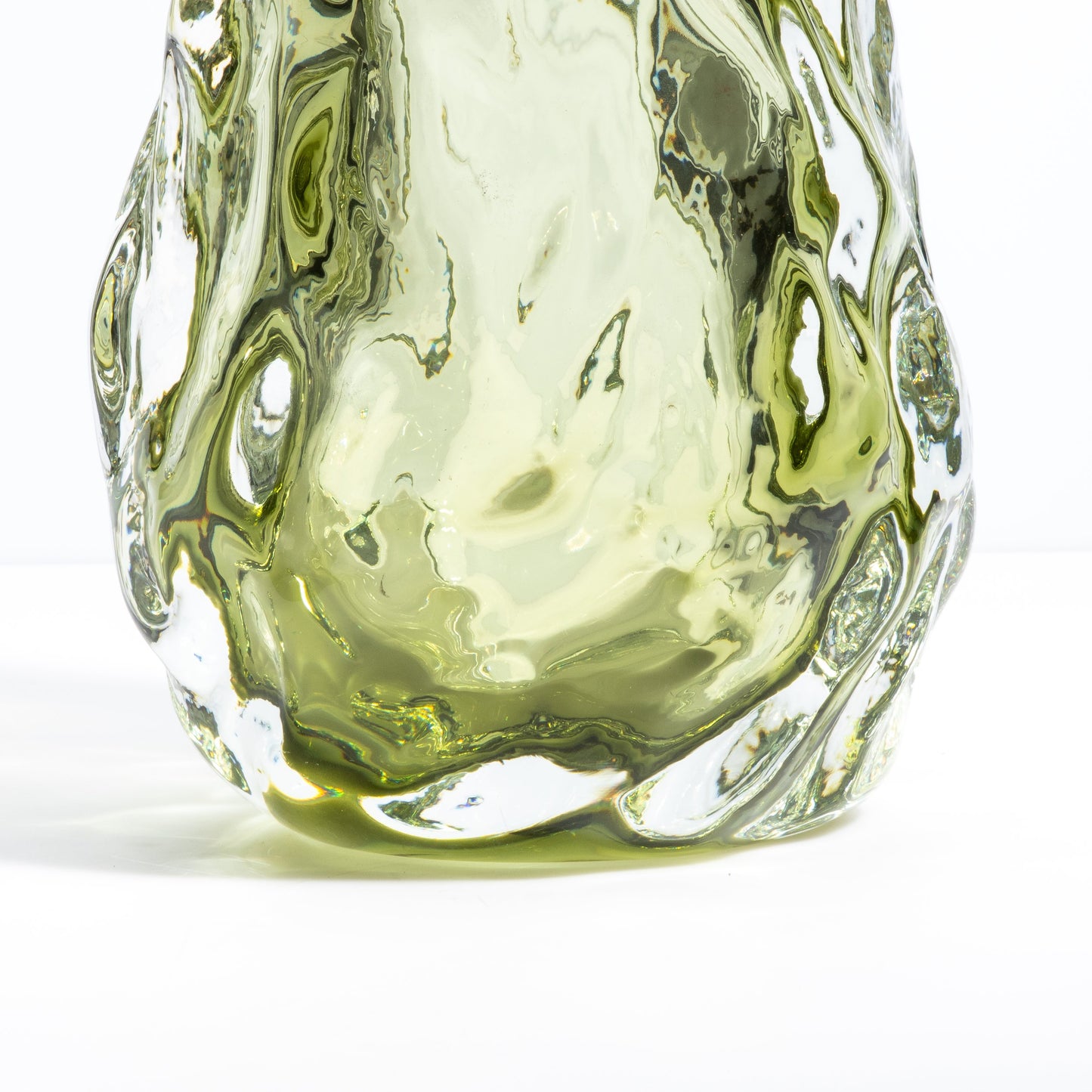 Murano Burri Vase in Light Olive Green