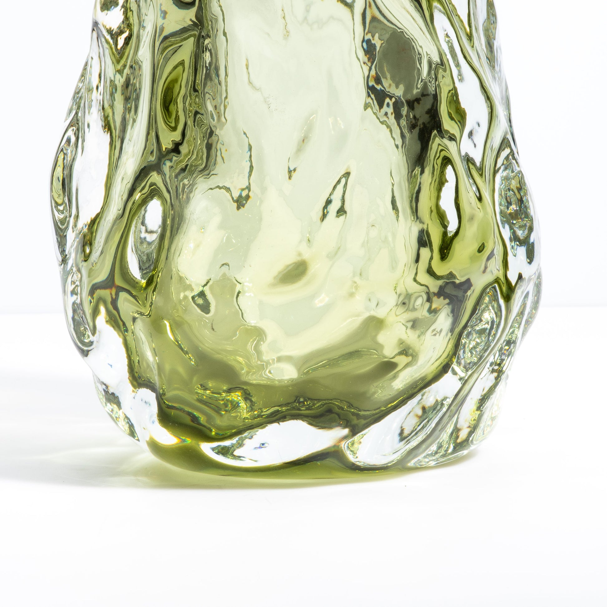 Murano Burri Vase in Light Olive Green