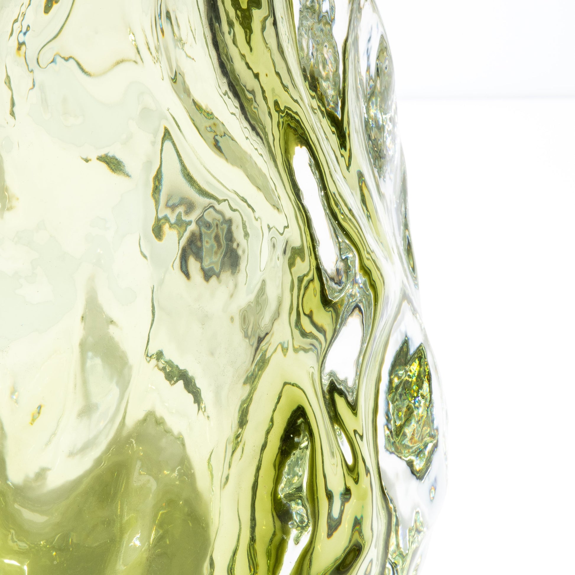 Murano Burri Vase in Light Olive Green
