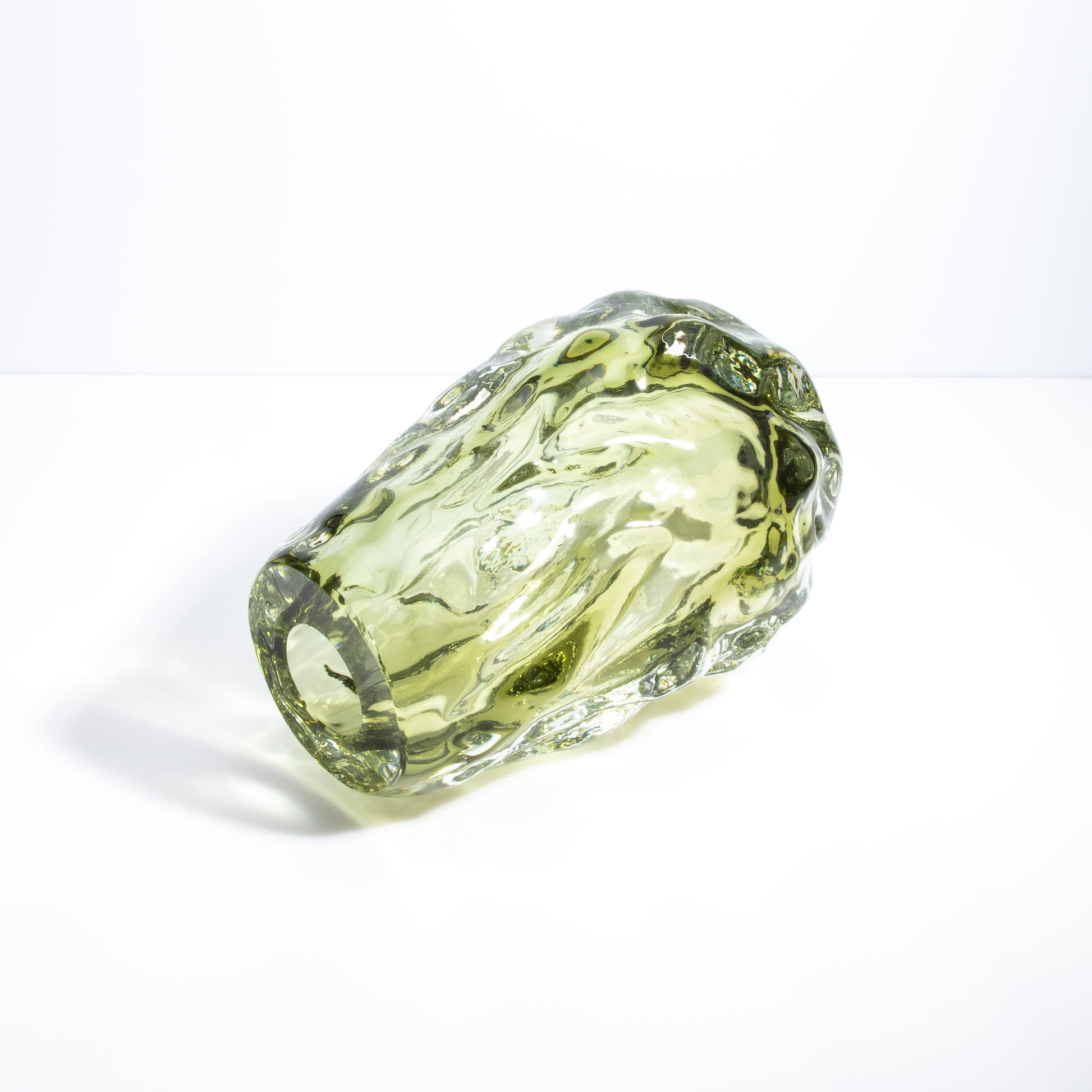 Murano Burri Vase in Light Olive Green