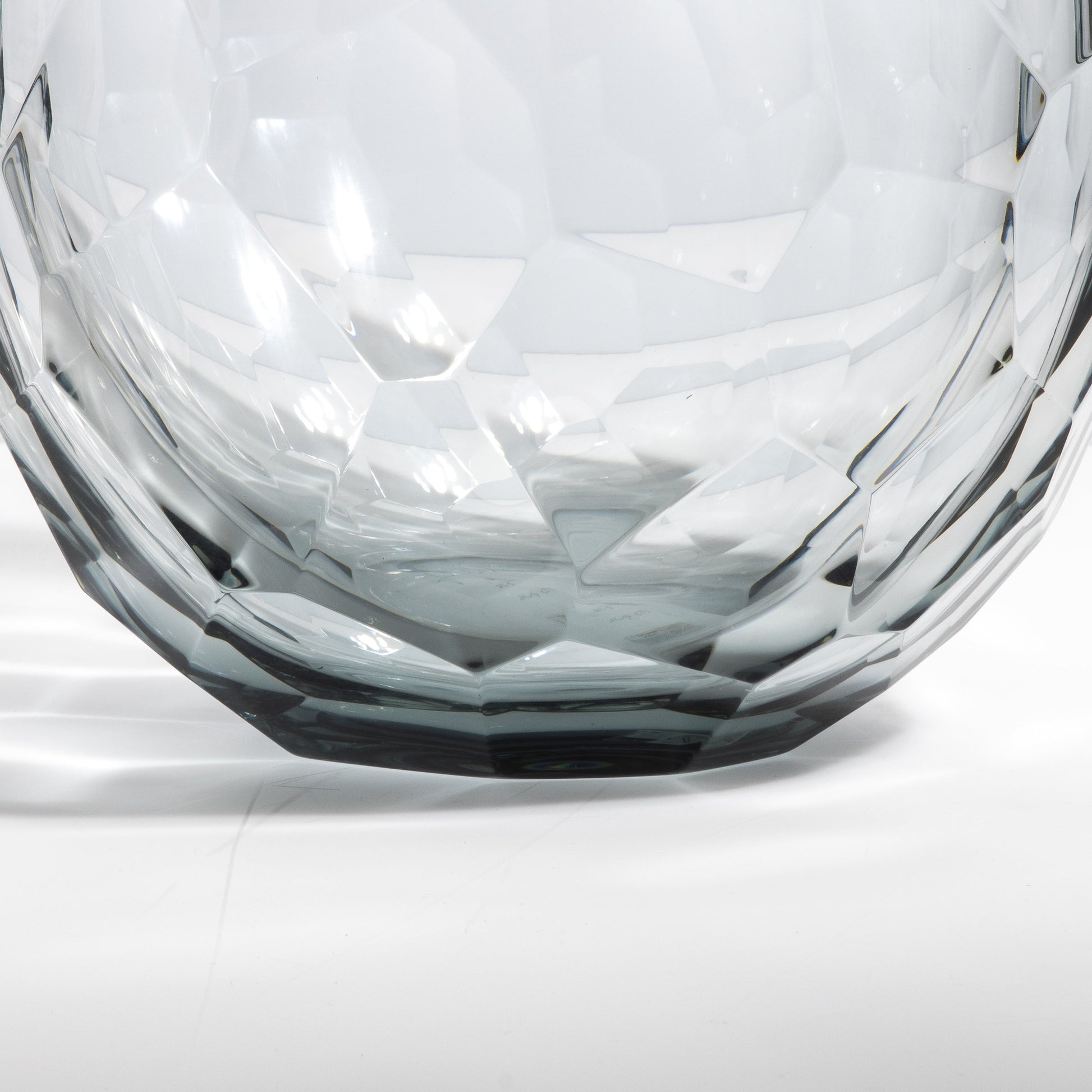Murano Barrel Vase with Side Cut in Grey