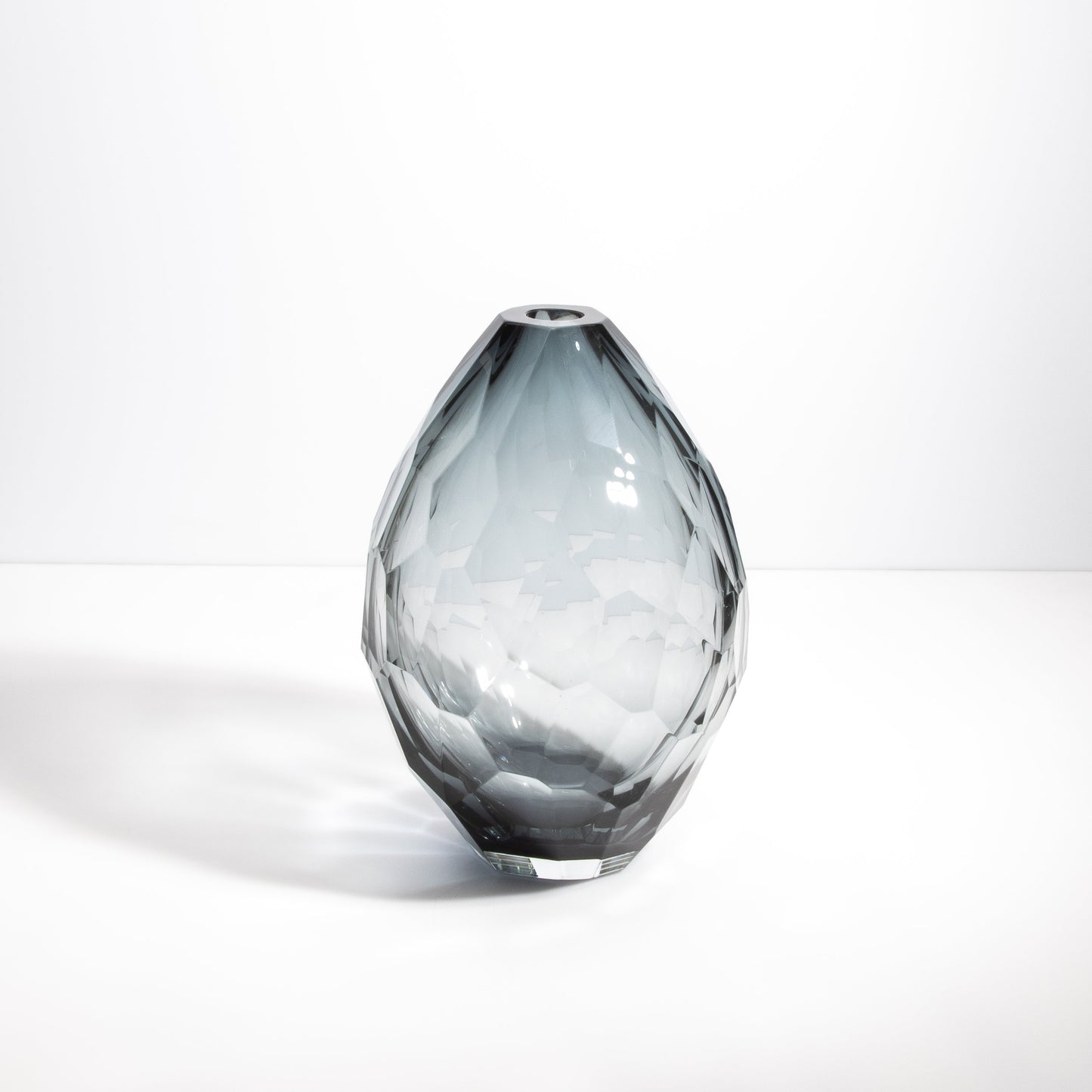 Murano Facet Vase in Grey