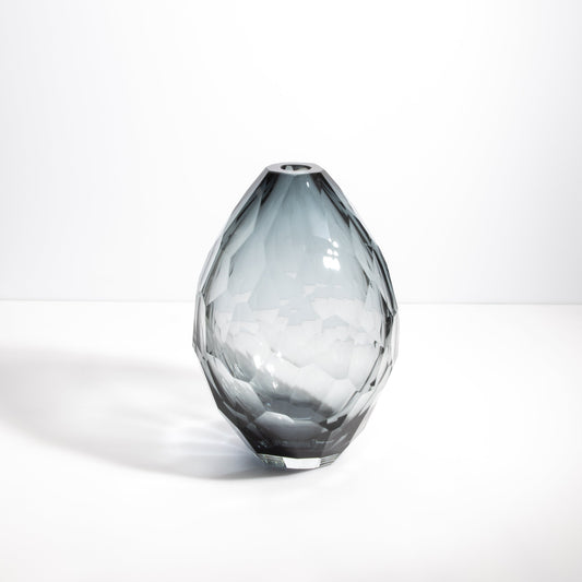 Murano Facet Vase in Grey